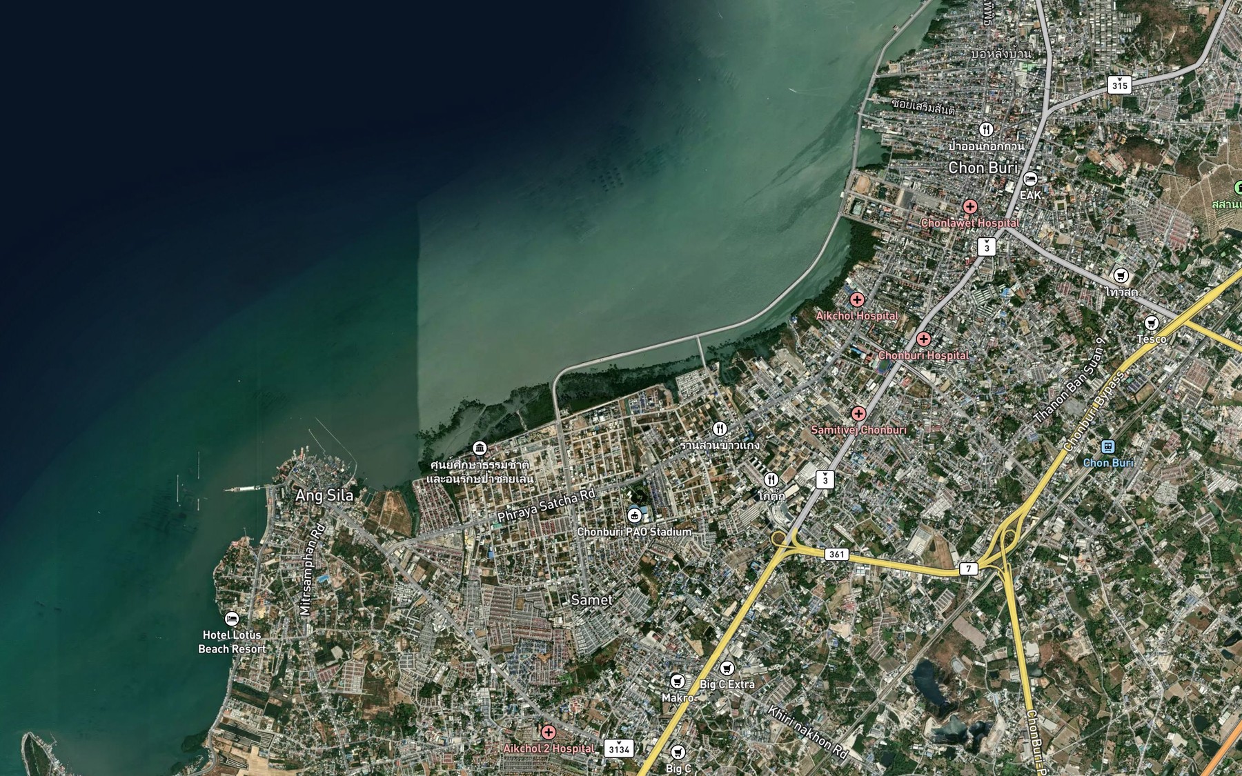 Satellite map of the Huai Kapi