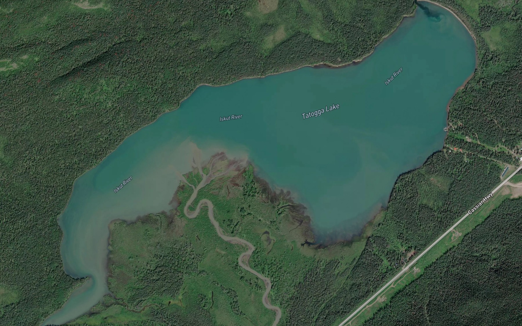 Satellite map of the Tatogga Lake