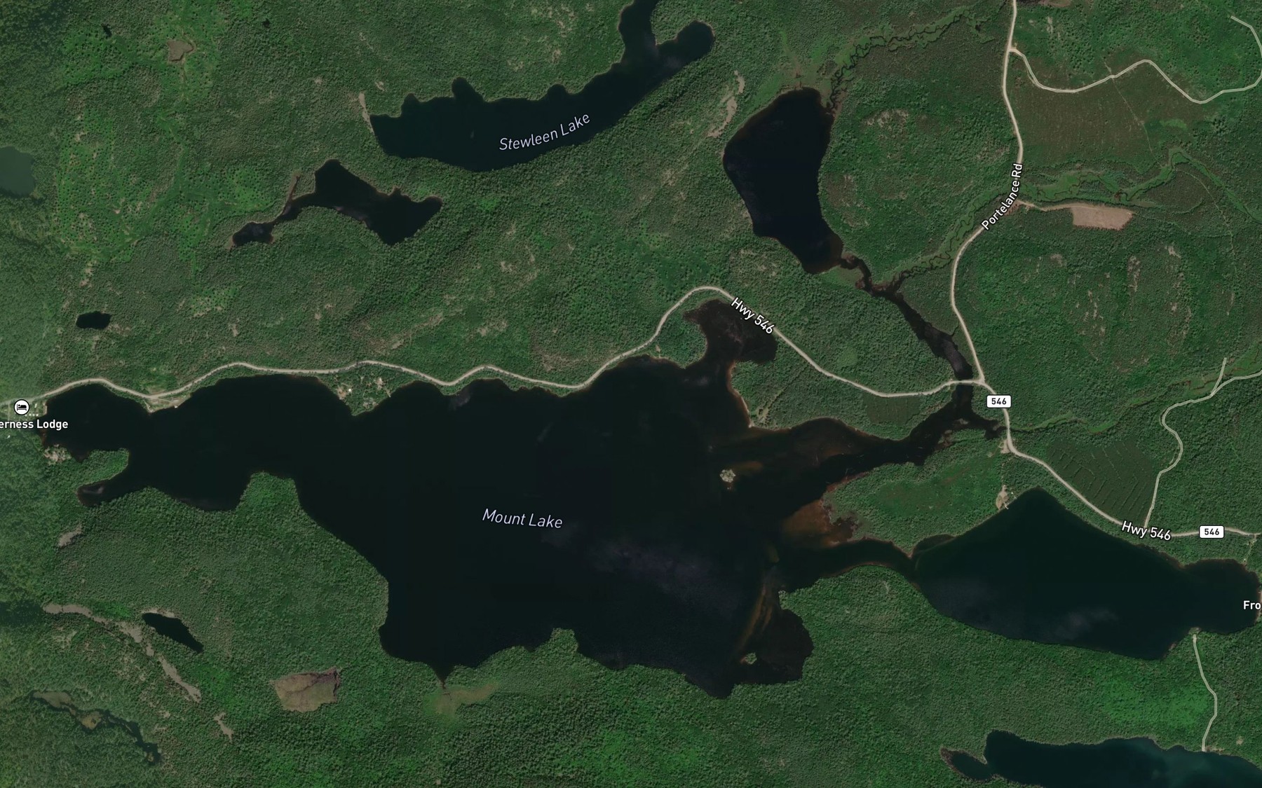 Satellite map of the Mount Lake