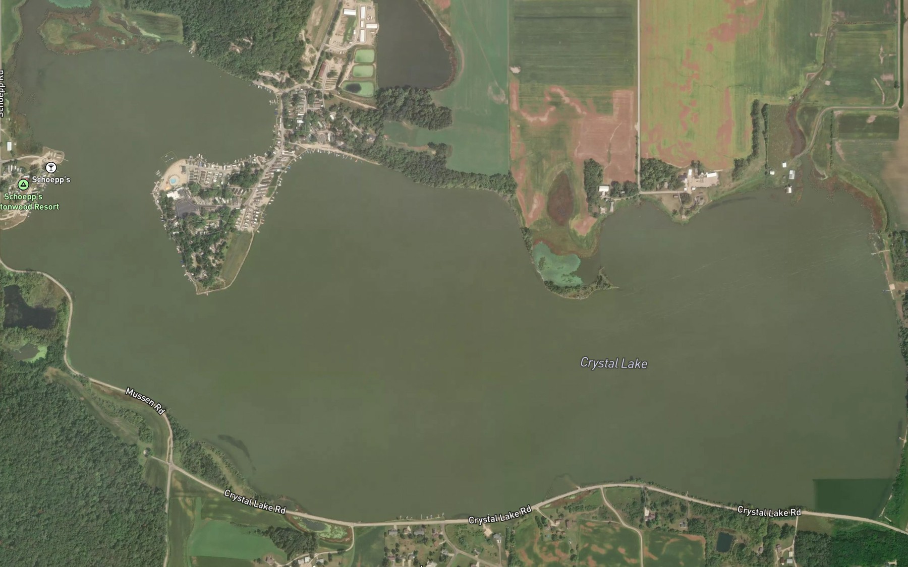 Satellite map of the Crystal Lake