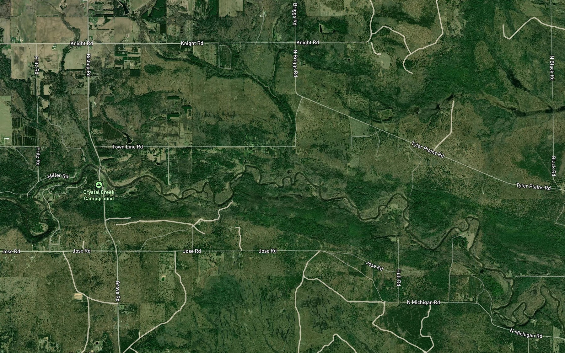 Satellite map of the Townline Creek