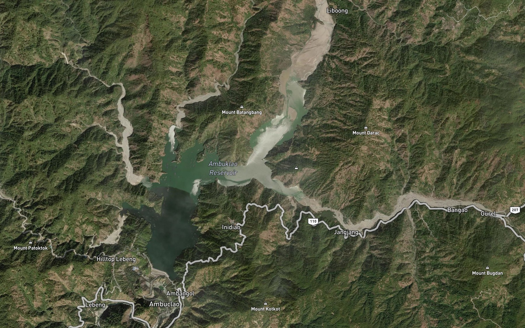 Satellite map of the Bobon Creek