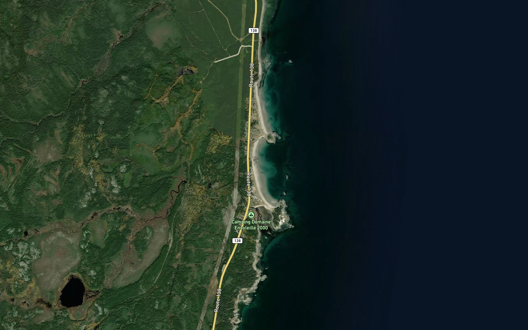 Satellite map of the Anse des Ilets Caribou