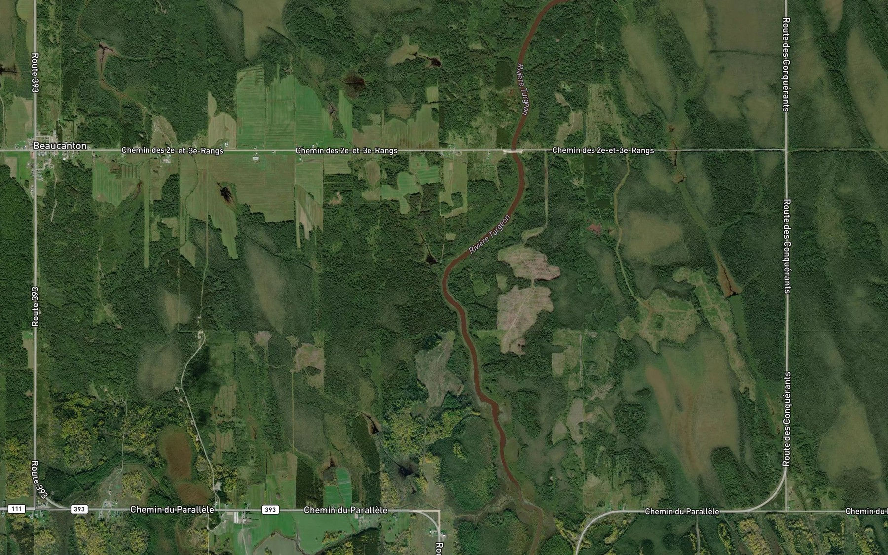Satellite map of the Cours d'eau Larouche