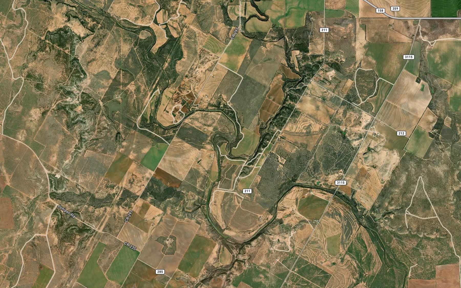 Satellite map of the Oak Creek