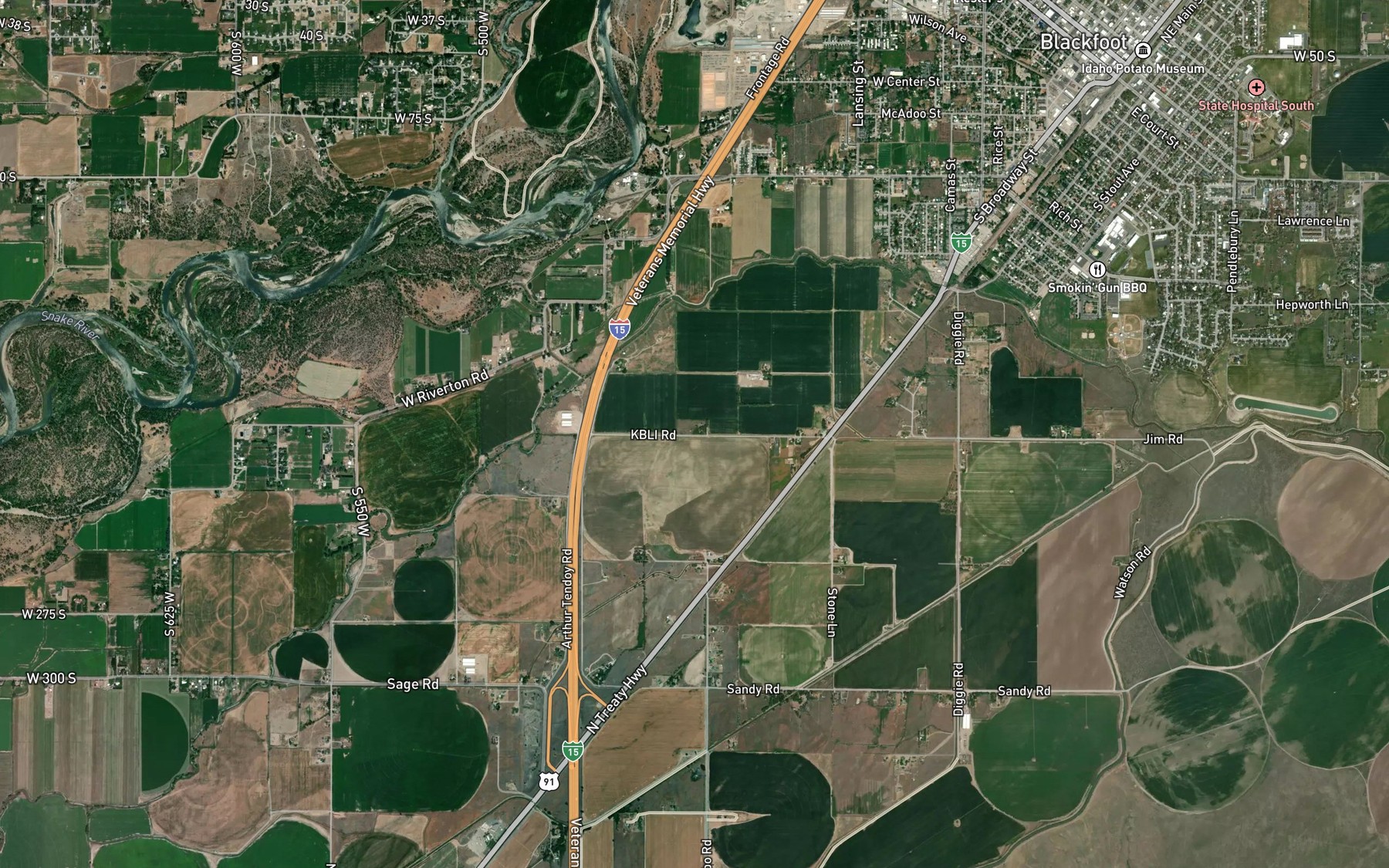 Satellite map of the Bow Lateral