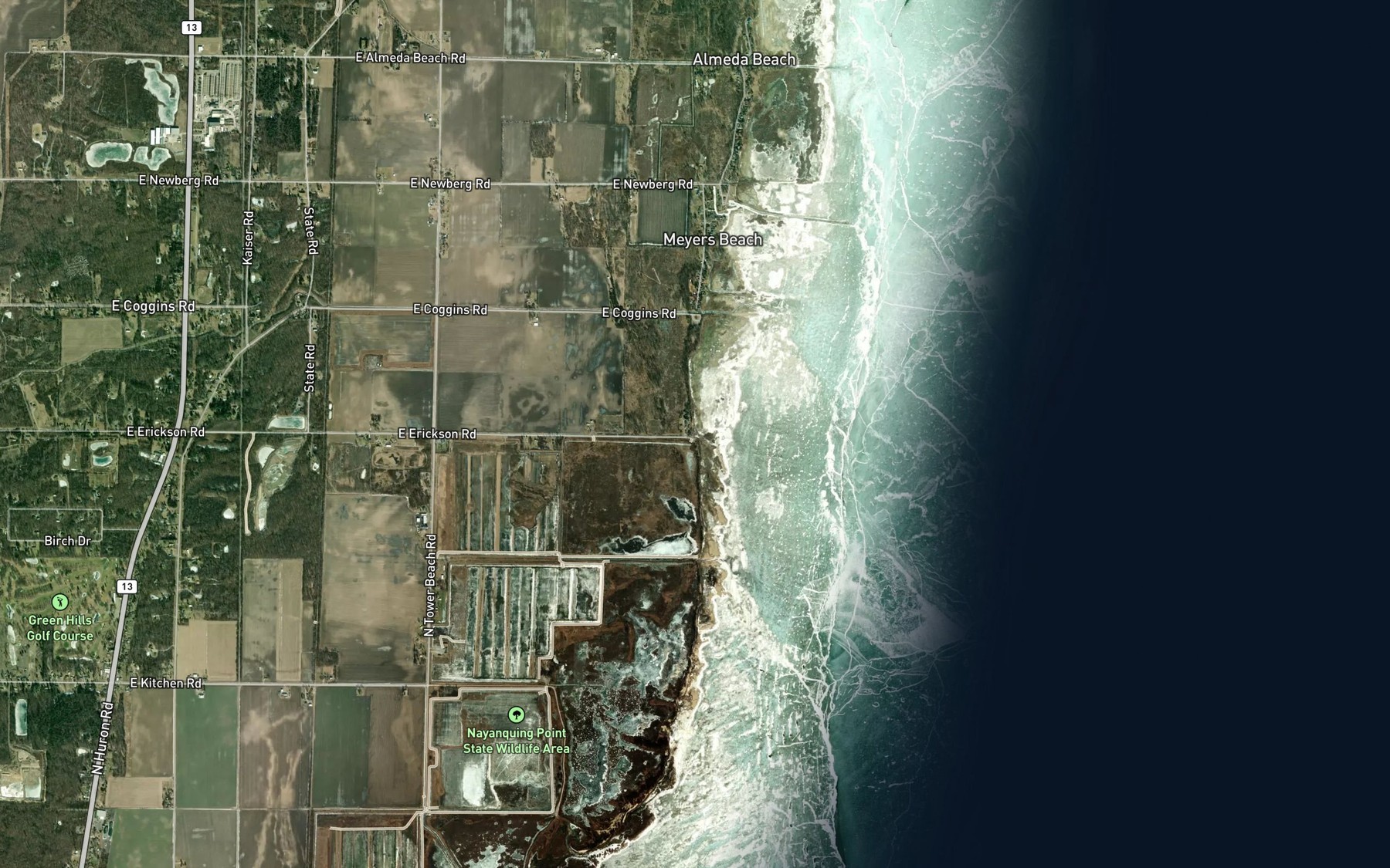 Satellite map of the Thume Drain