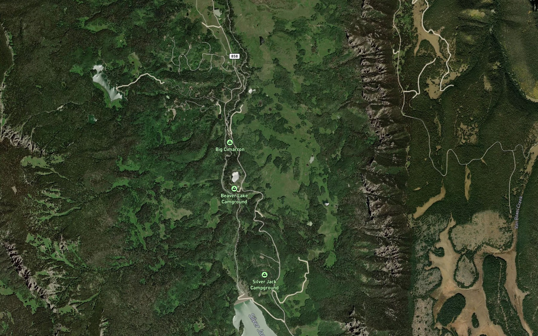 Satellite map of the Beaver Lake
