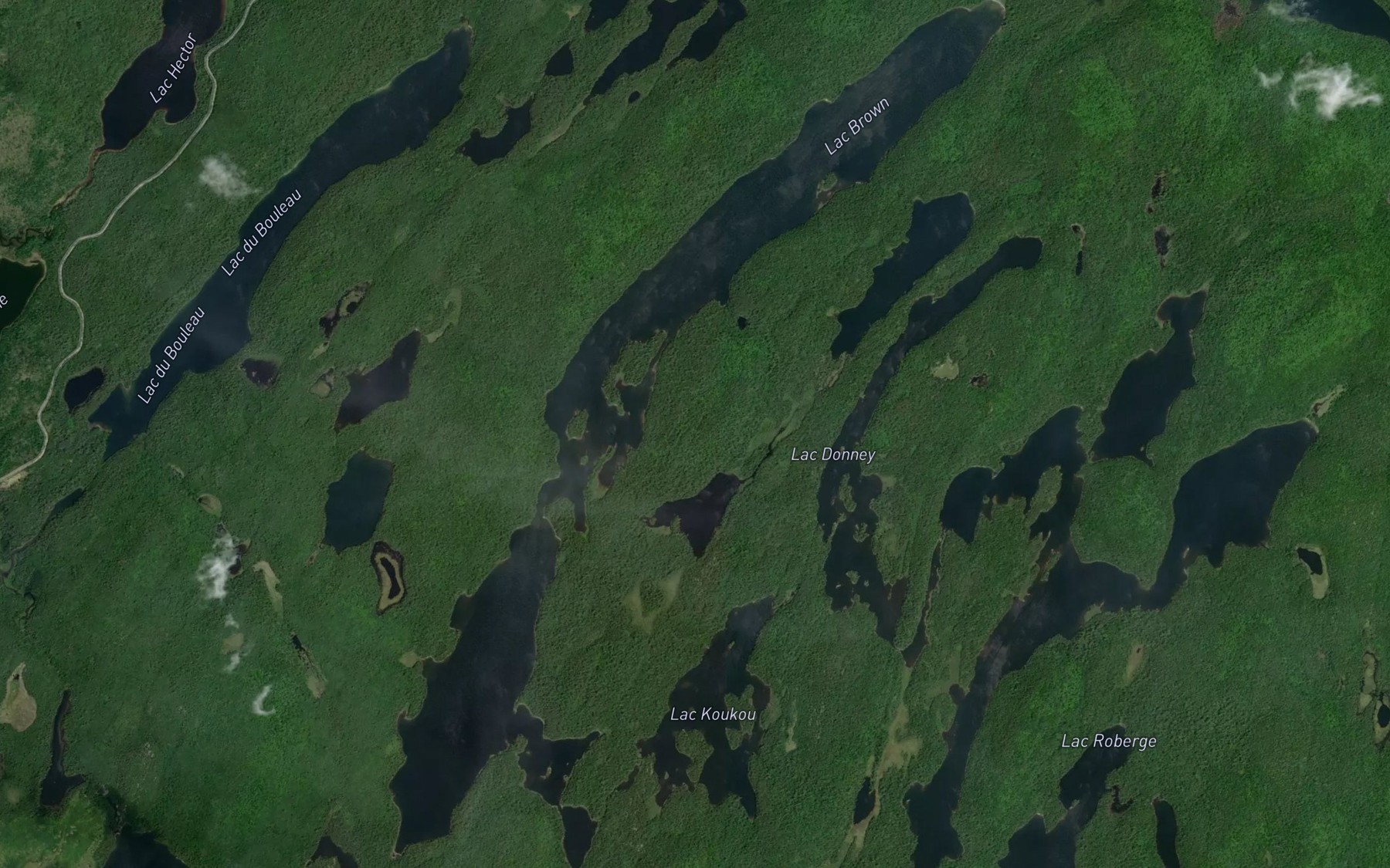 Satellite map of the Lac Brown
