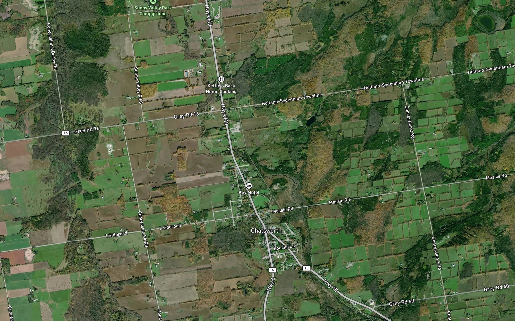 Satellite map of the Congers Creek