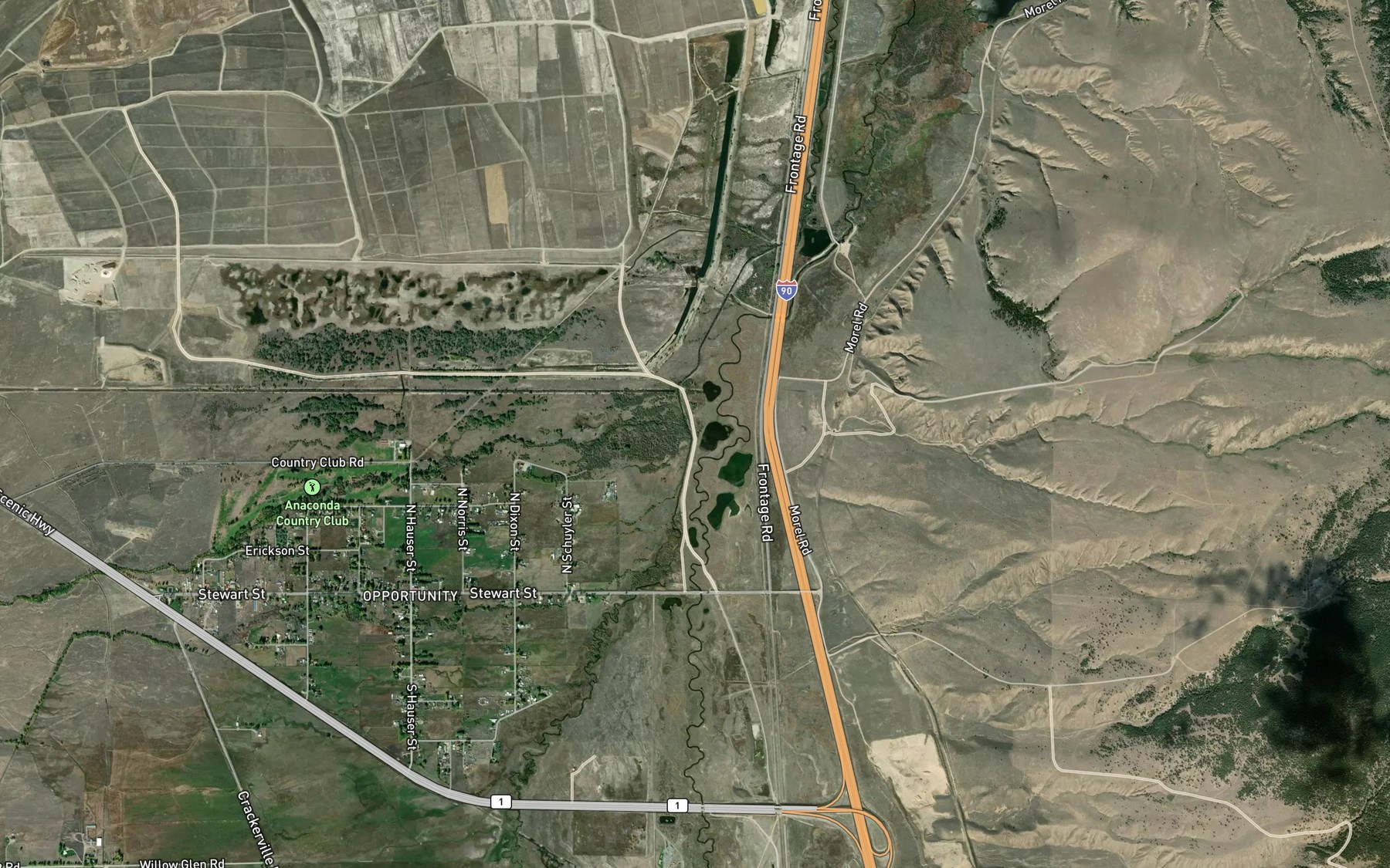 Satellite map of the Mill Creek