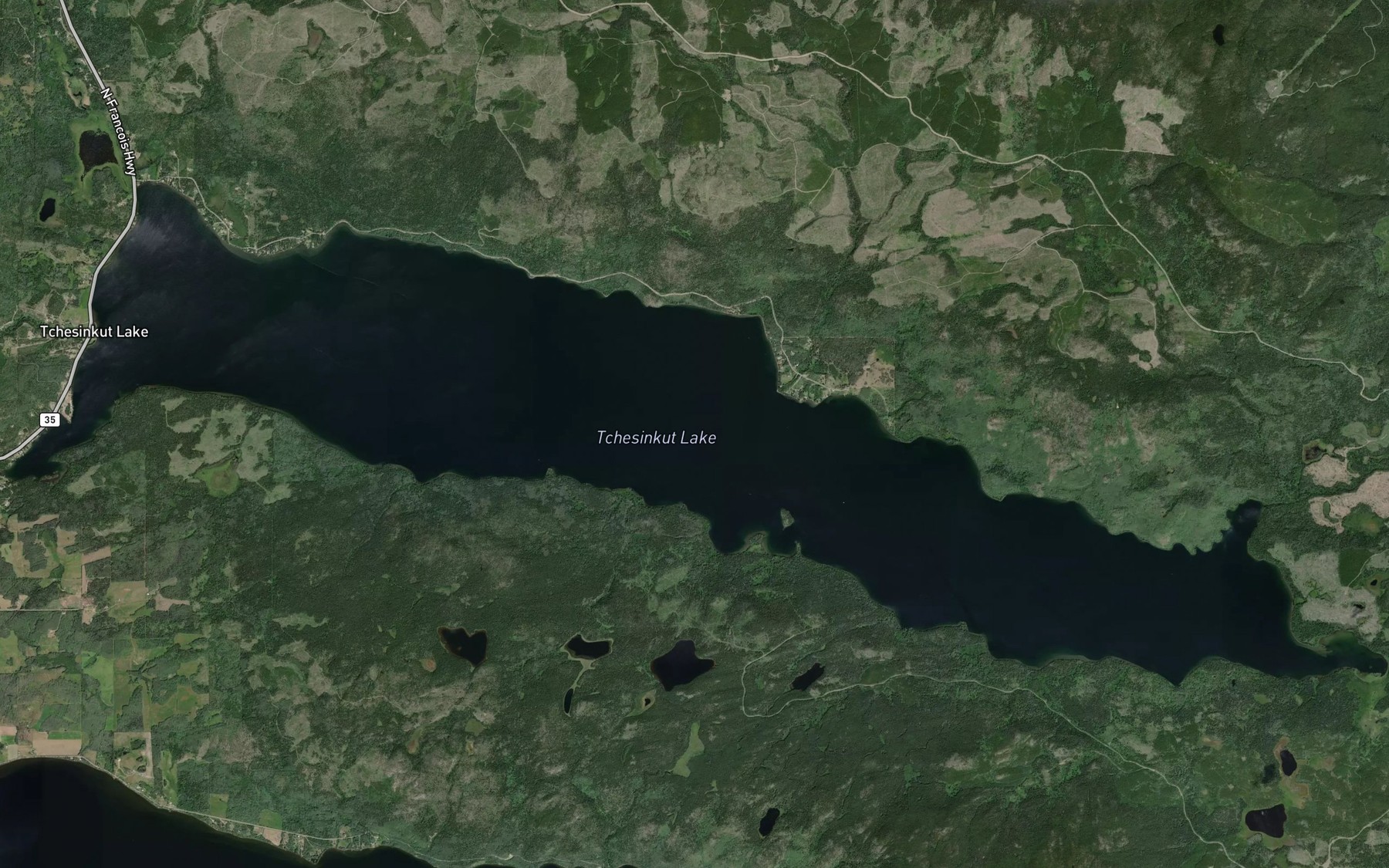 Satellite map of the Tchesinkut Lake