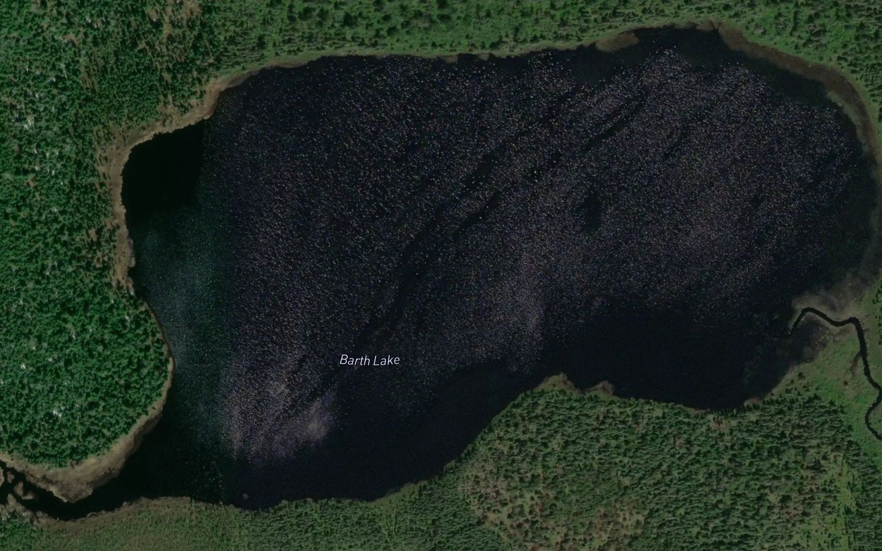 Satellite map of the Barth Lake
