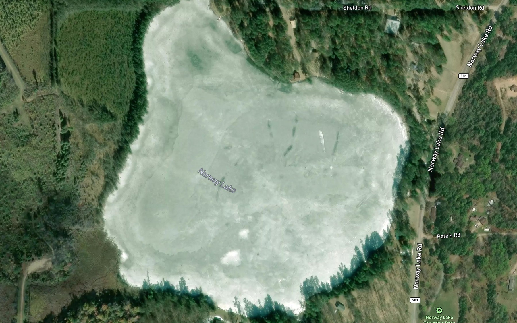 Satellite map of the Norway Lake