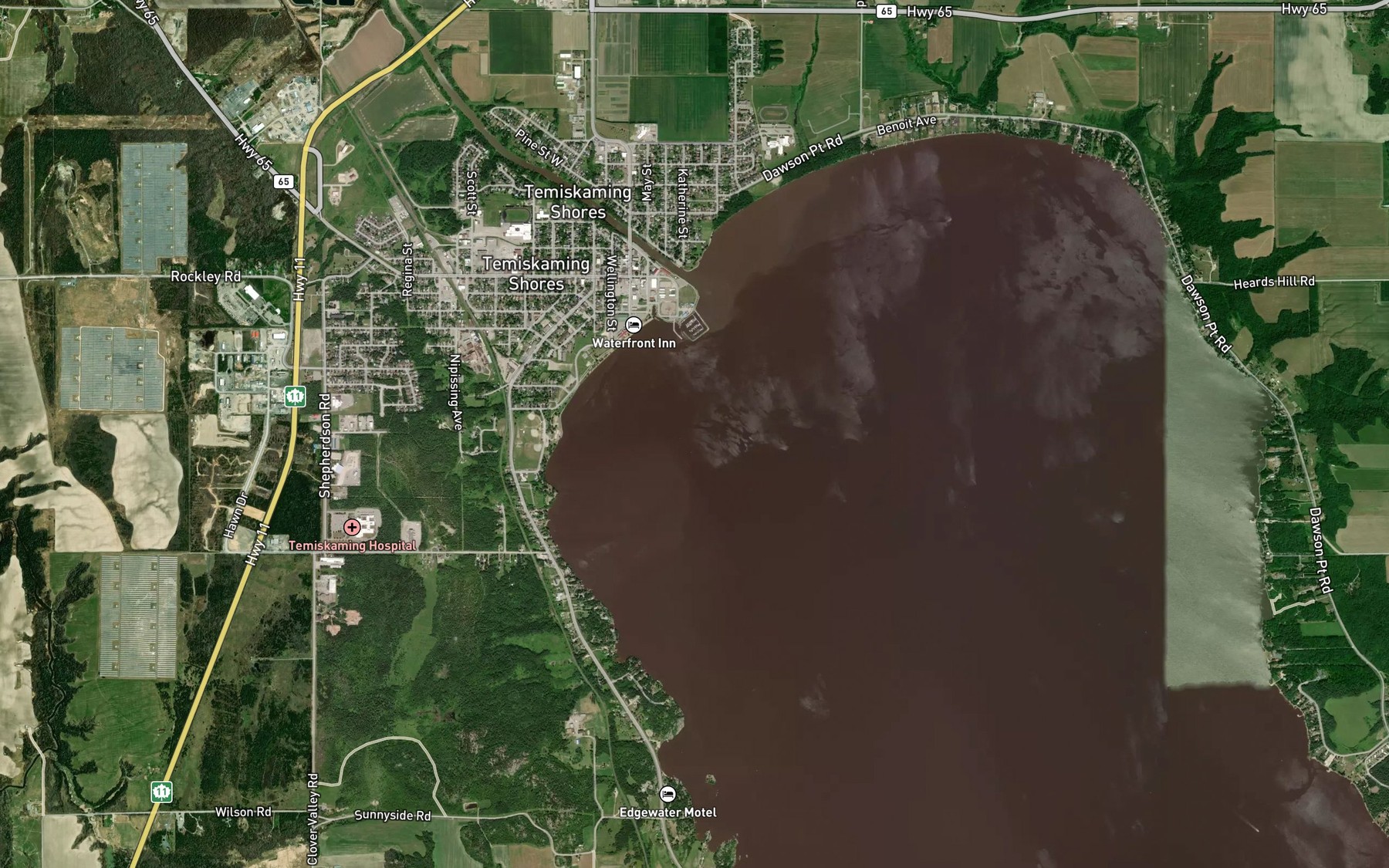 Satellite map of the Riviere Wabi