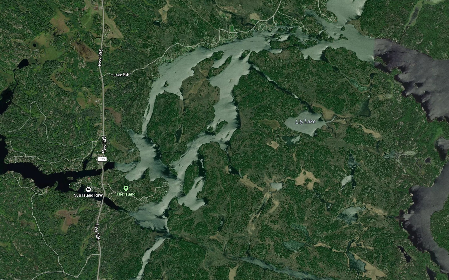 Satellite map of the Bear Bay
