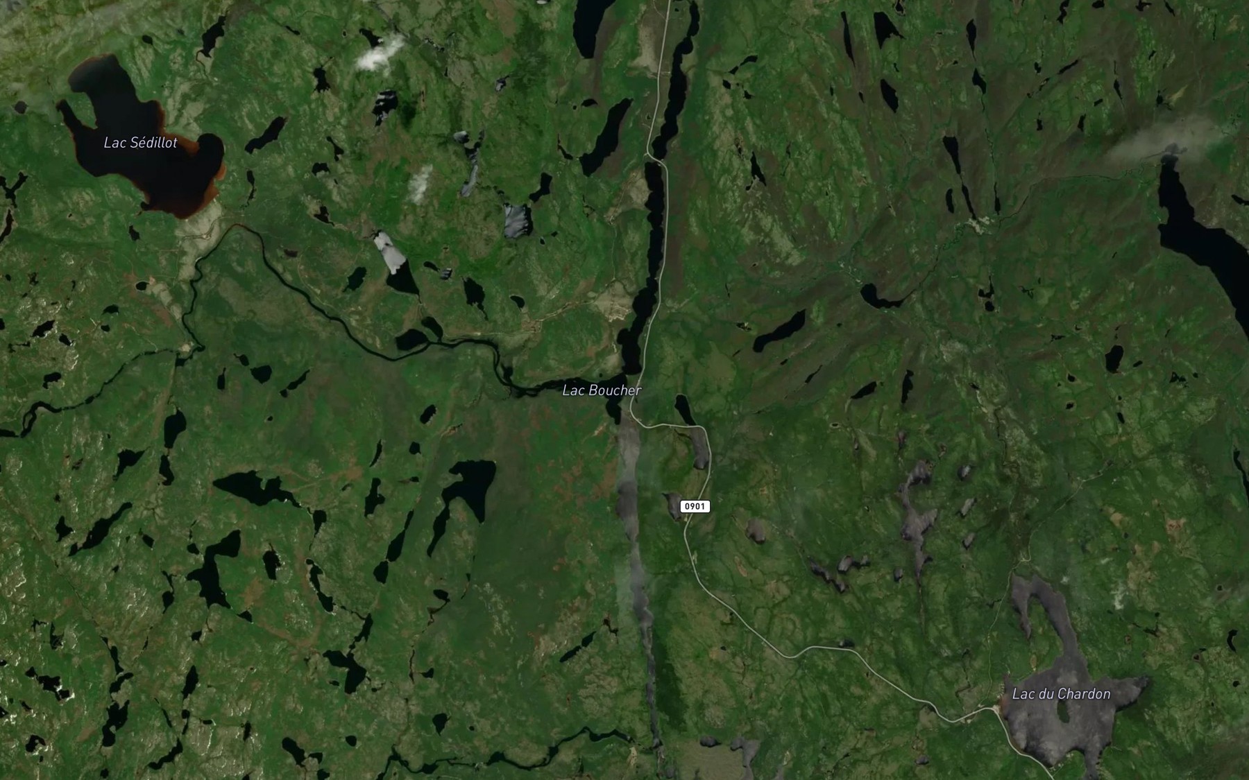 Satellite map of the Lac Boucher
