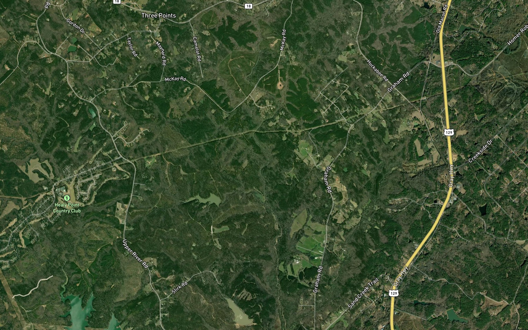 Satellite map of the Bartlett Branch