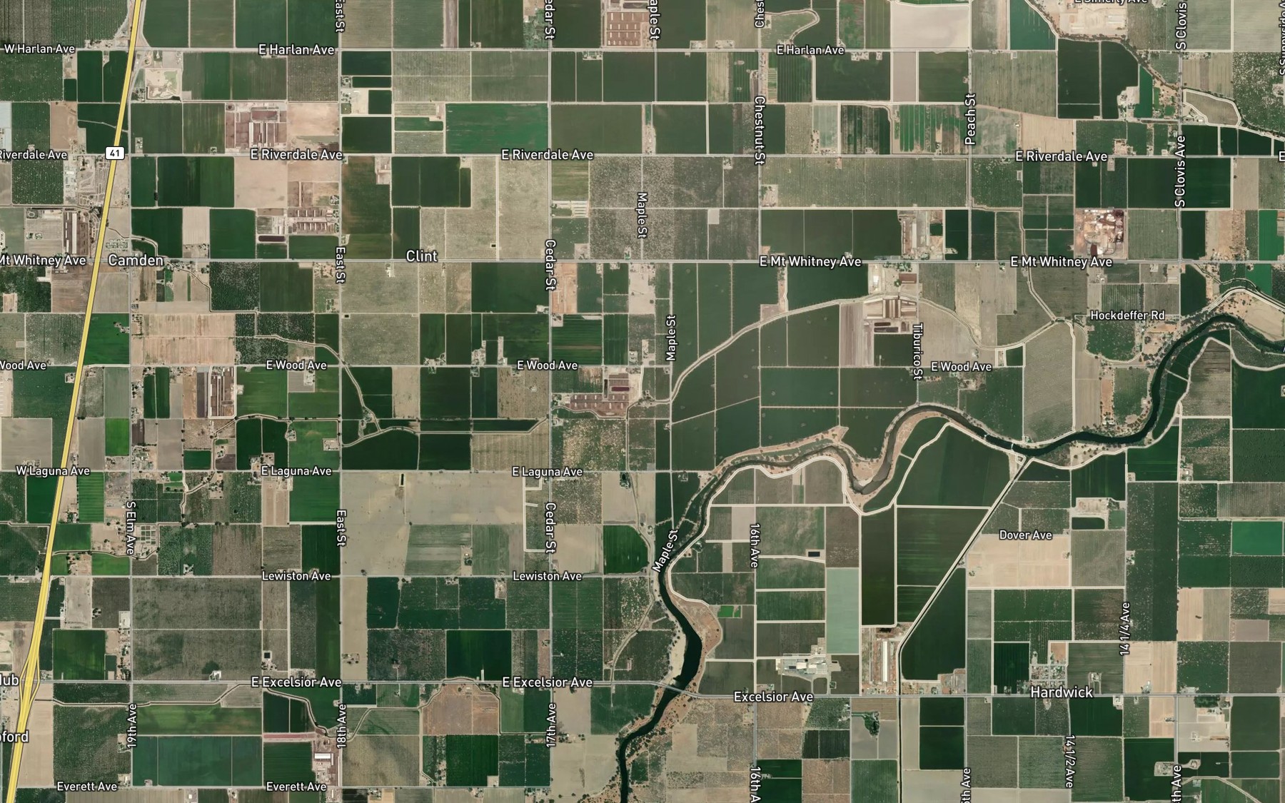 Satellite map of the Grant Canal