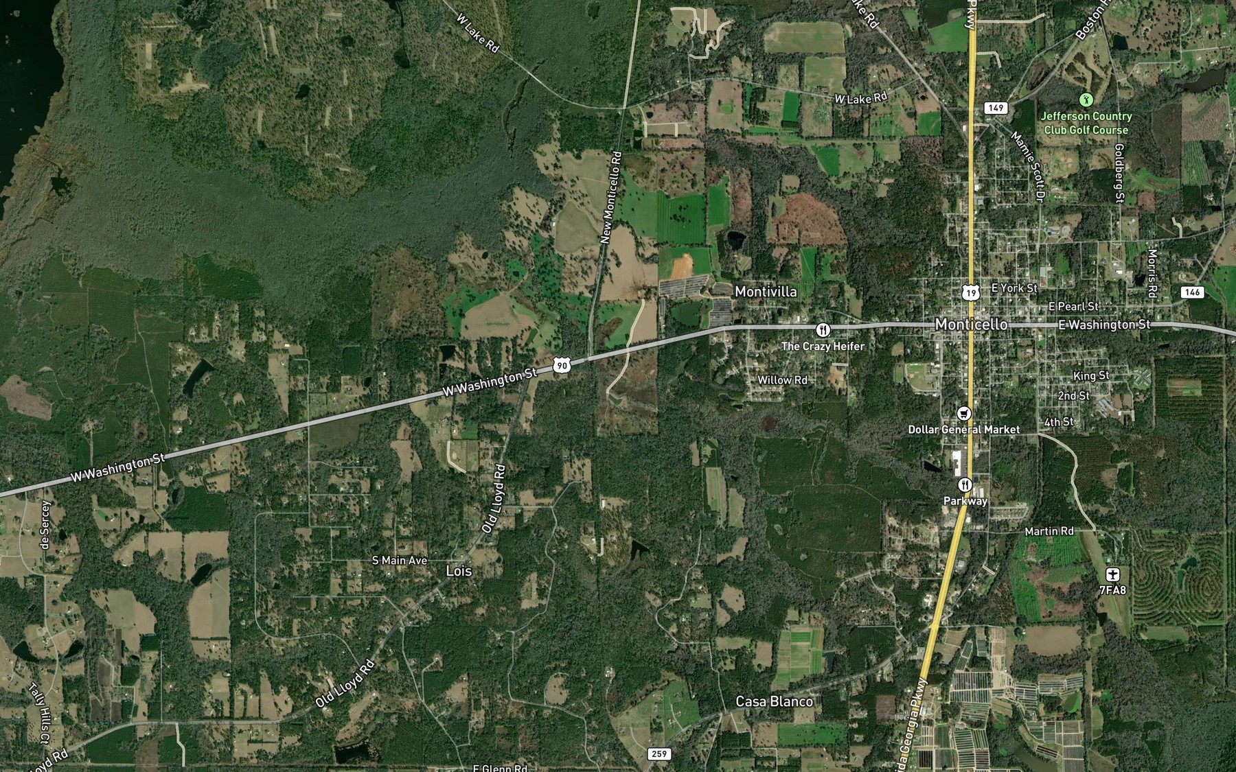 Satellite map of the Wilson Shepherd Pond