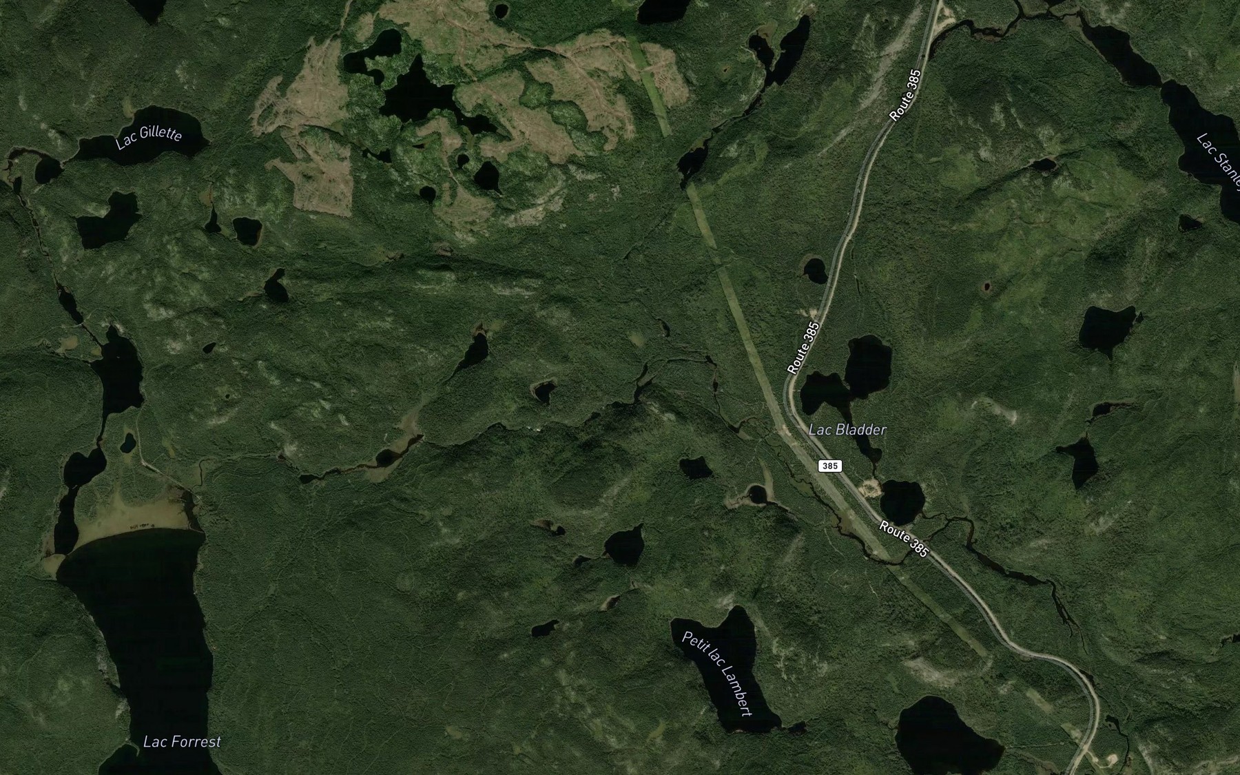 Satellite map of the Lac Zeppelin