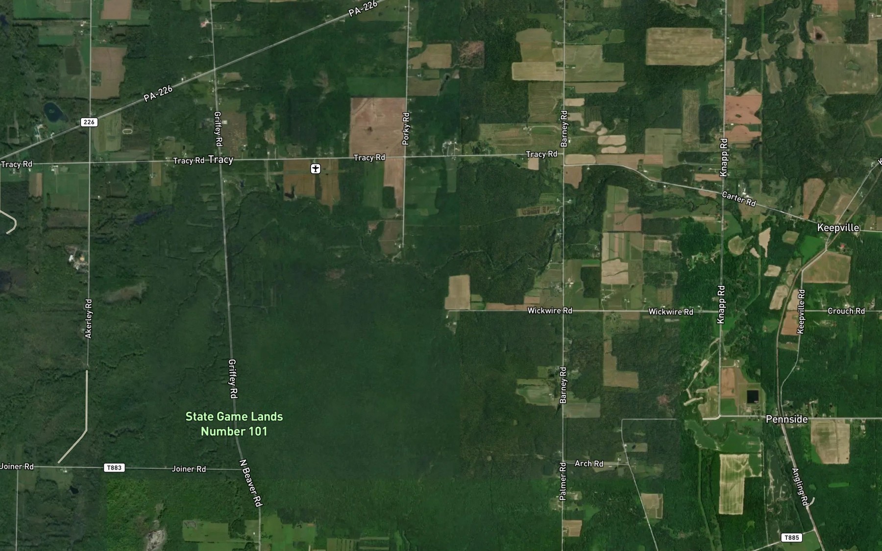 Satellite map of the Mud Run
