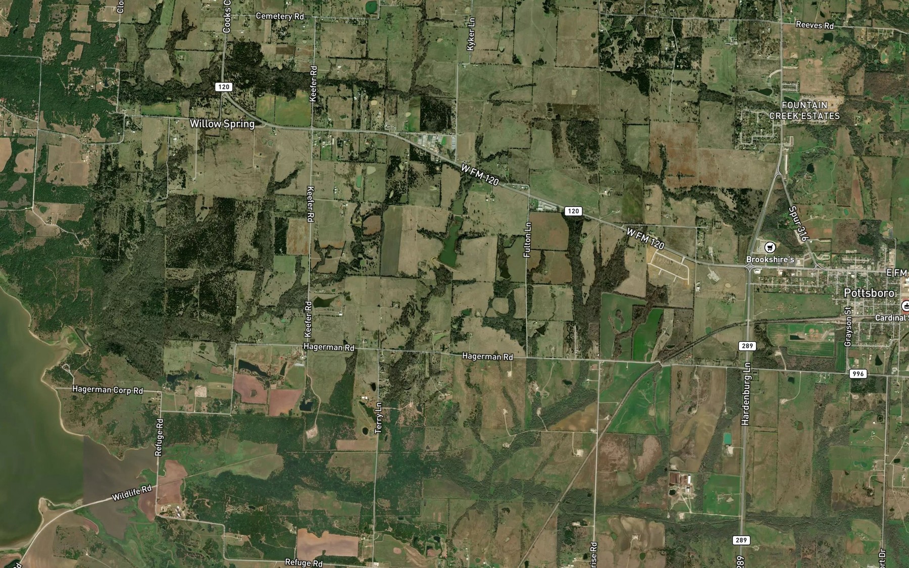 Satellite map of the Russell Lake