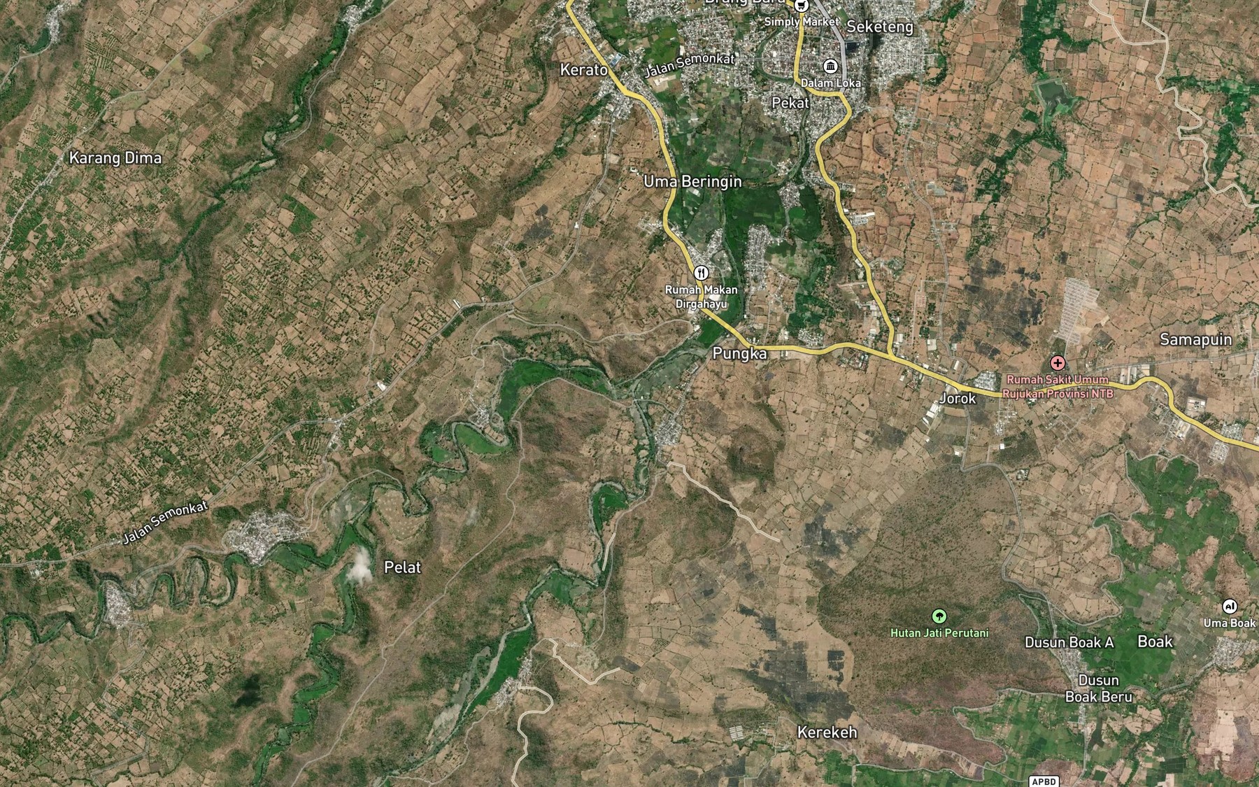 Satellite map of the Brang Pelat
