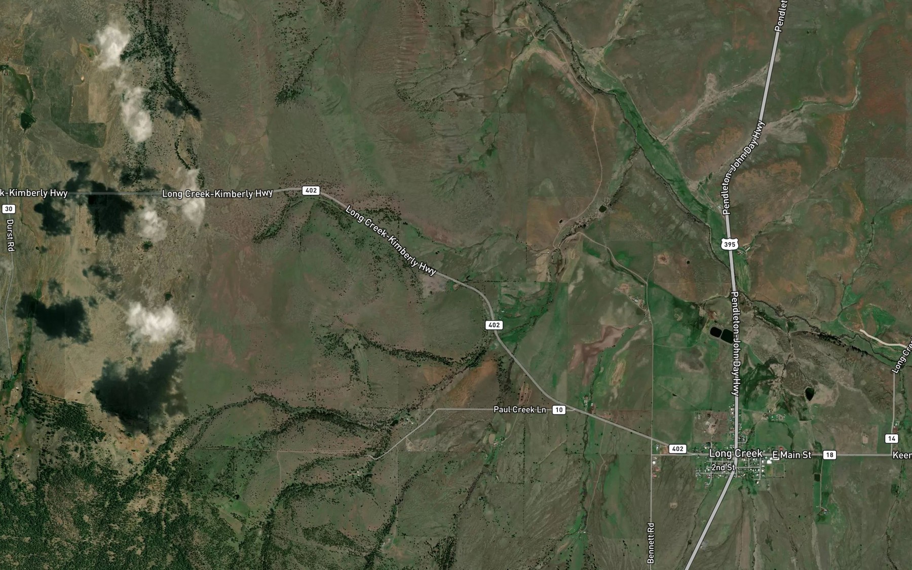 Satellite map of the Coe Spring