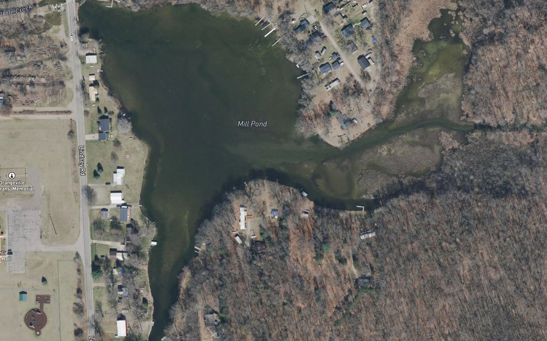 Satellite map of the Mill Pond