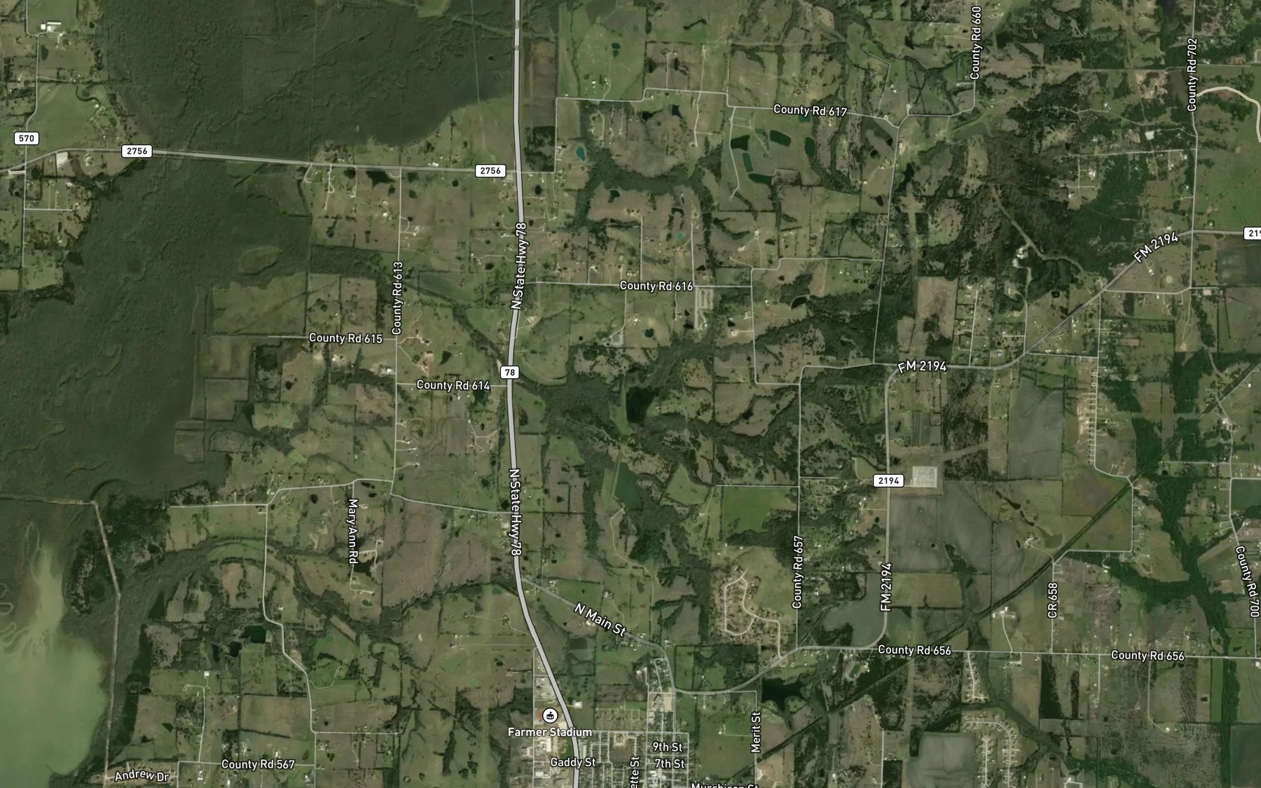 Satellite map of the Soil Conservation Service Site 79 Reservoir