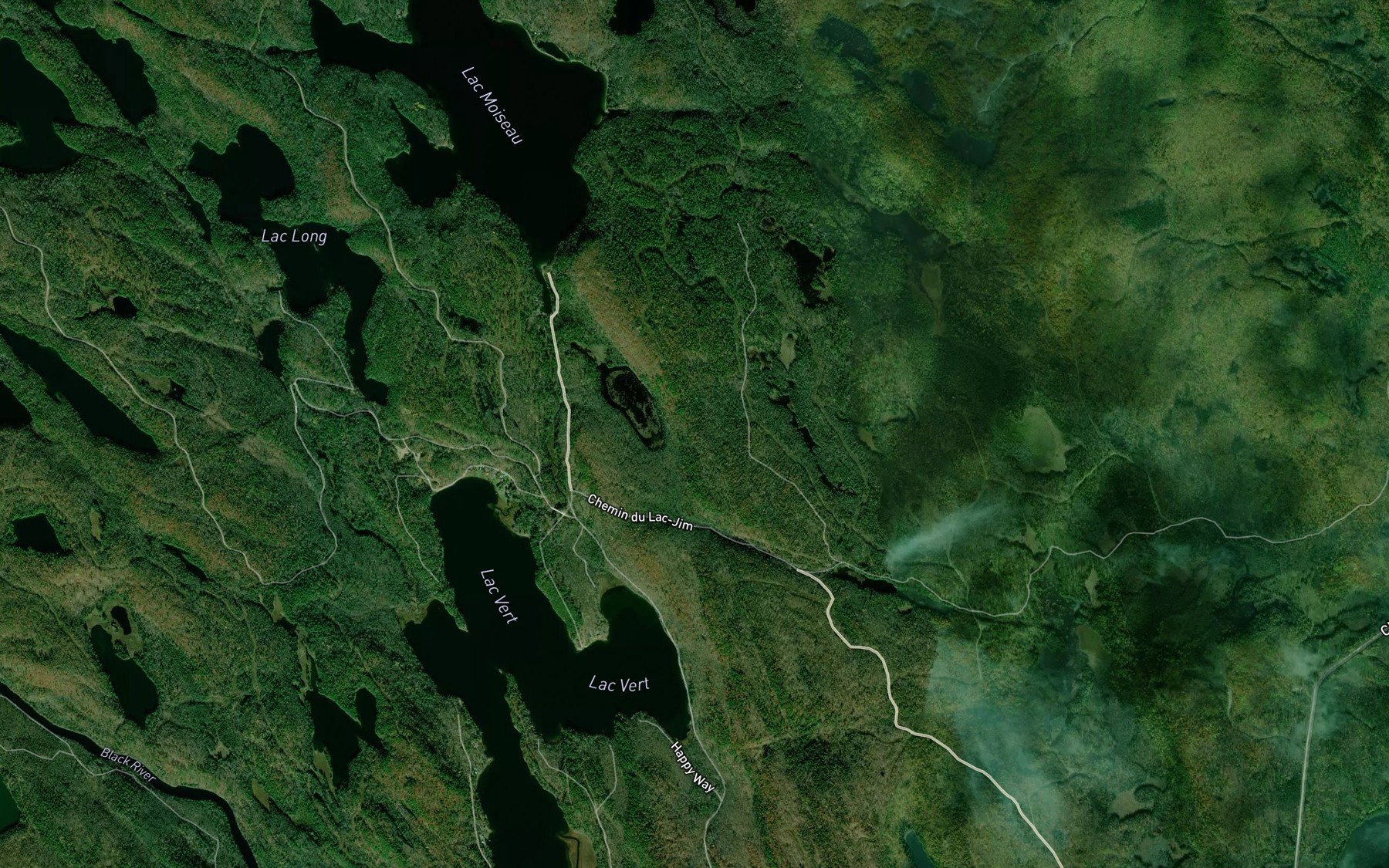Satellite map of the Marais aux Canneberges