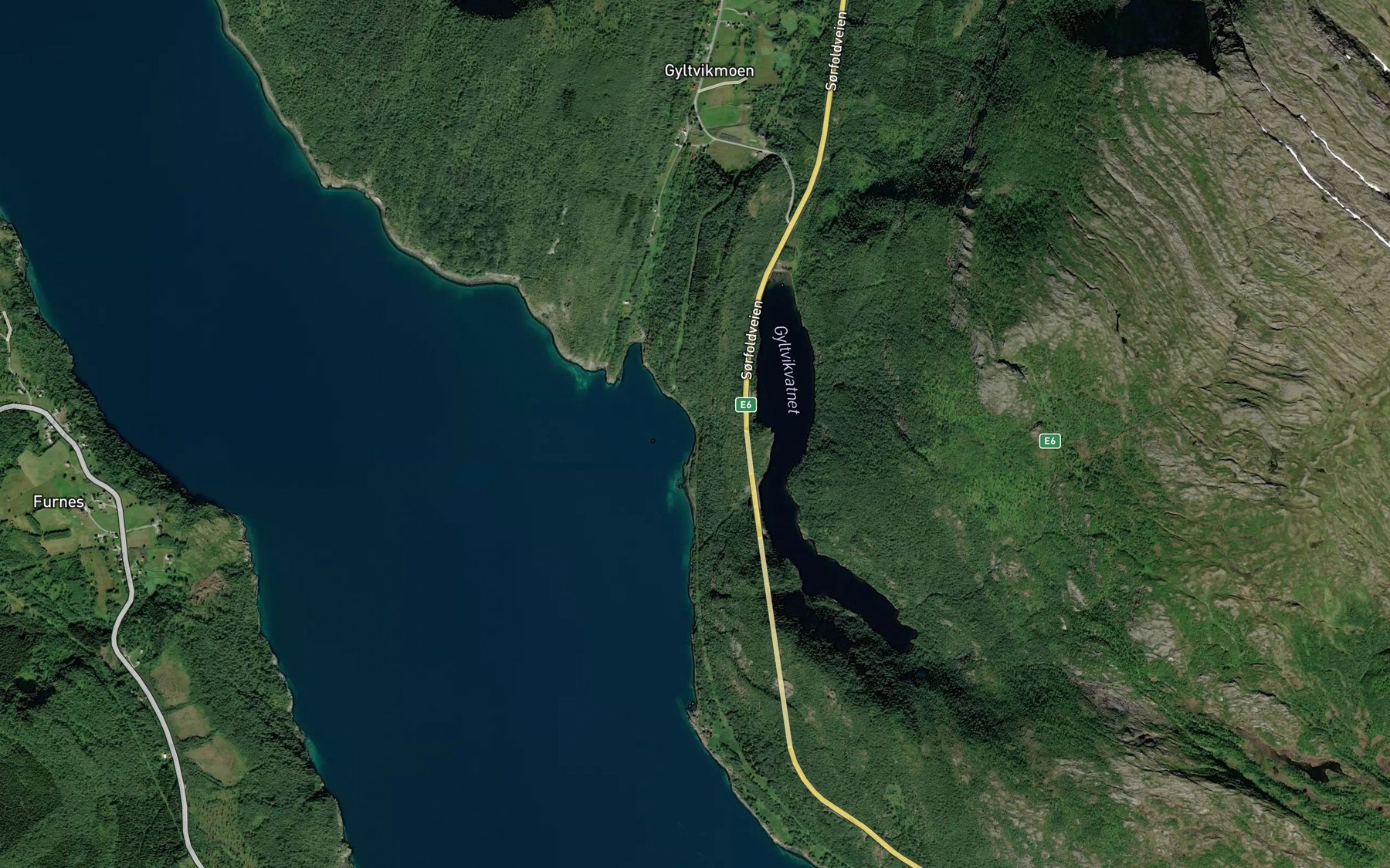 Satellite map of the Kuforrvika