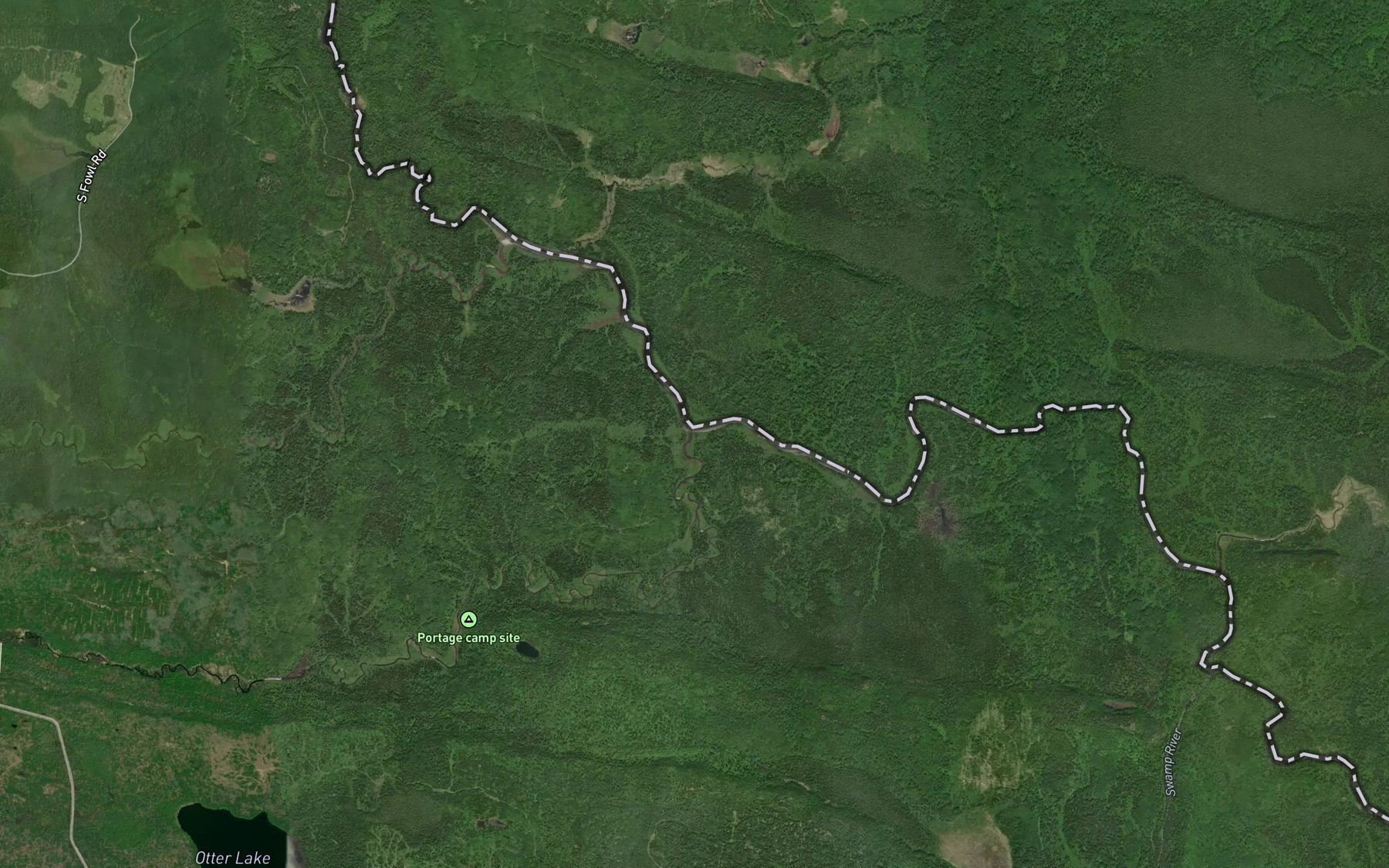 Satellite map of the Portage Brook