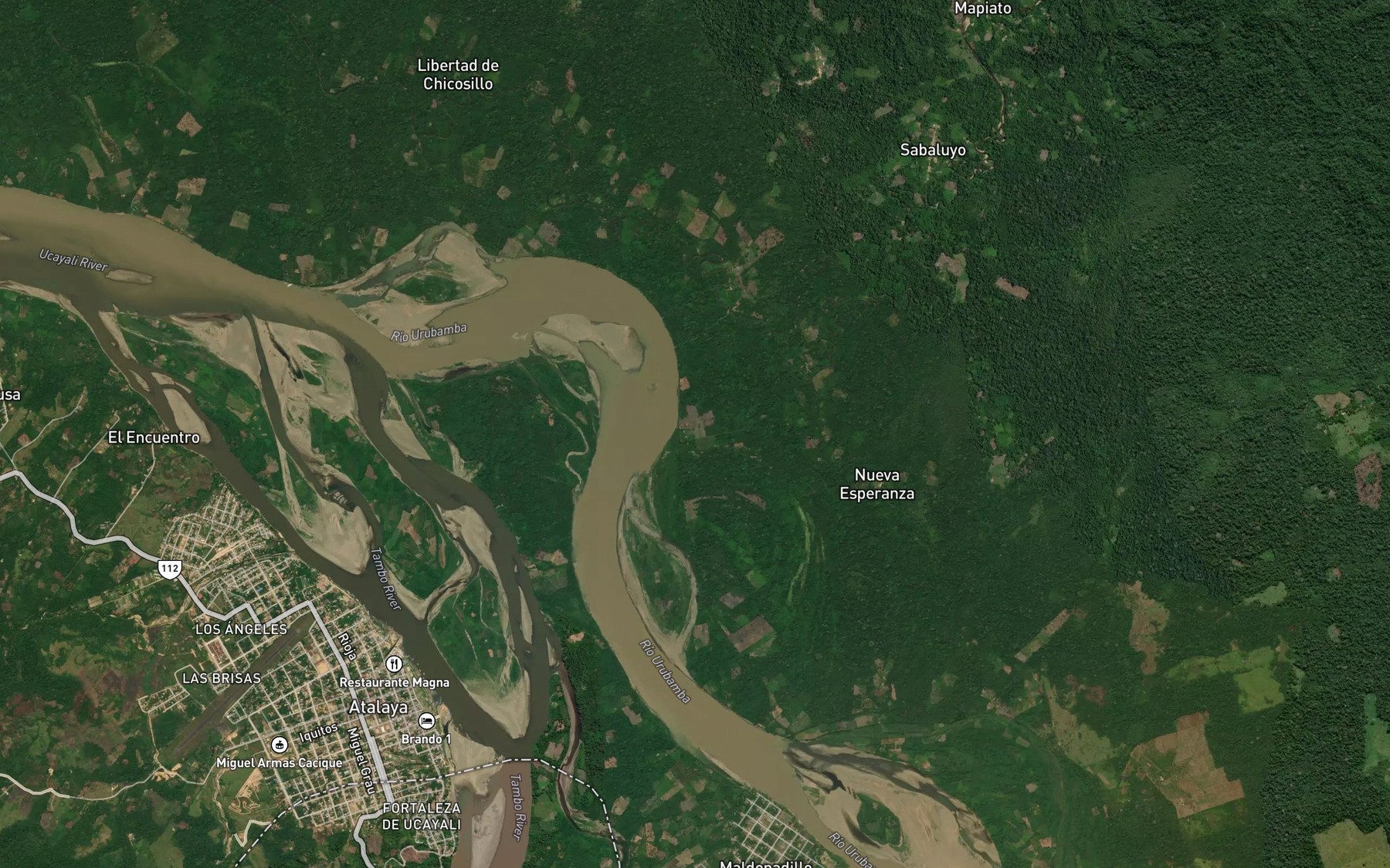 Satellite map of the Quebrada Sabaluyo