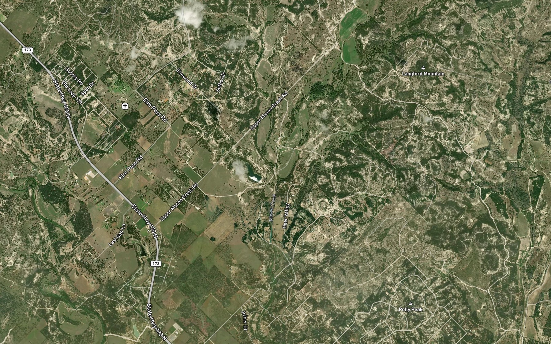 Satellite map of the Little Mason Creek