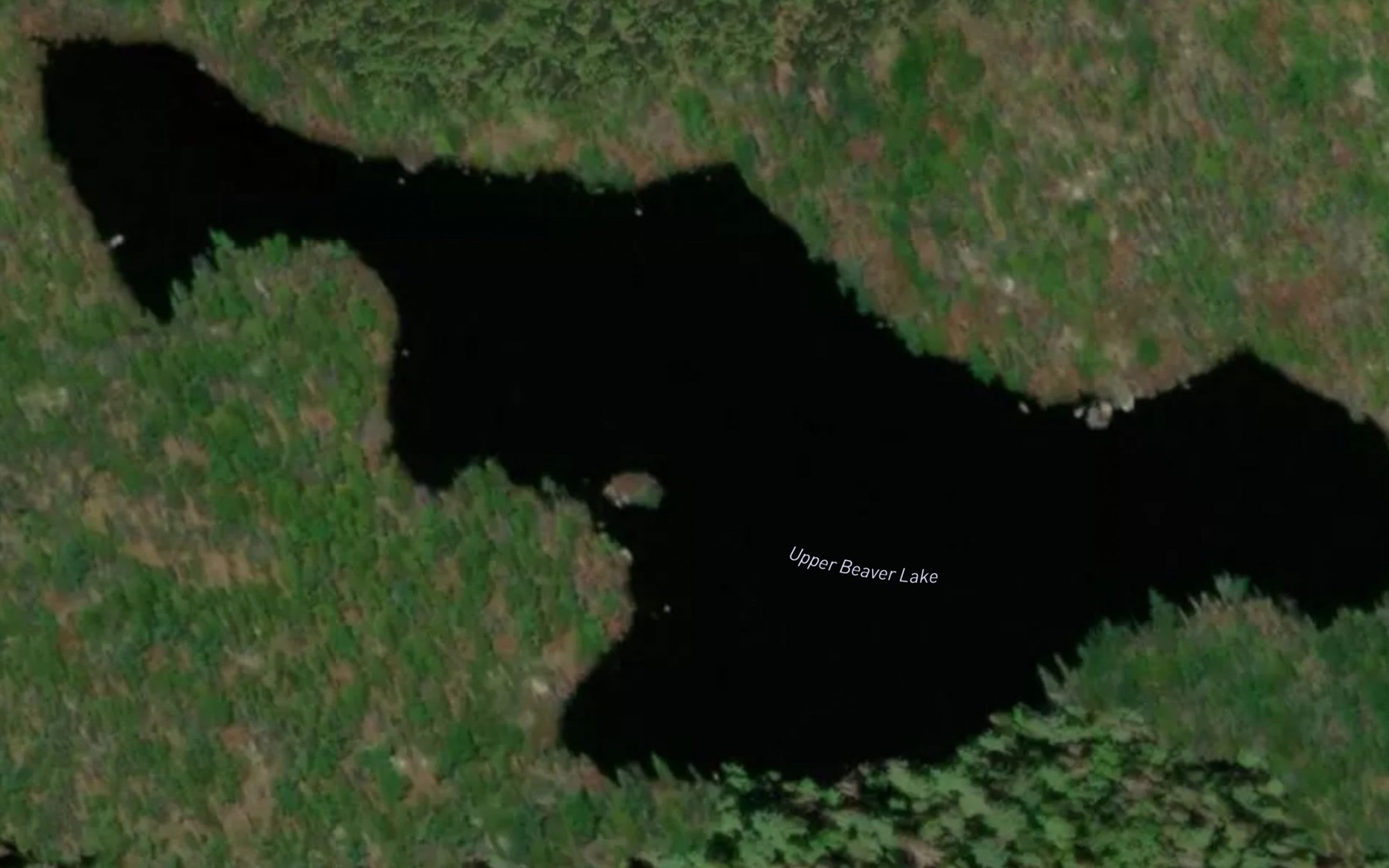 Satellite map of the Upper Beaver Lake