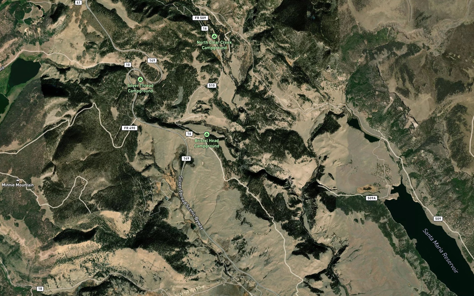 Satellite map of the South Clear Creek