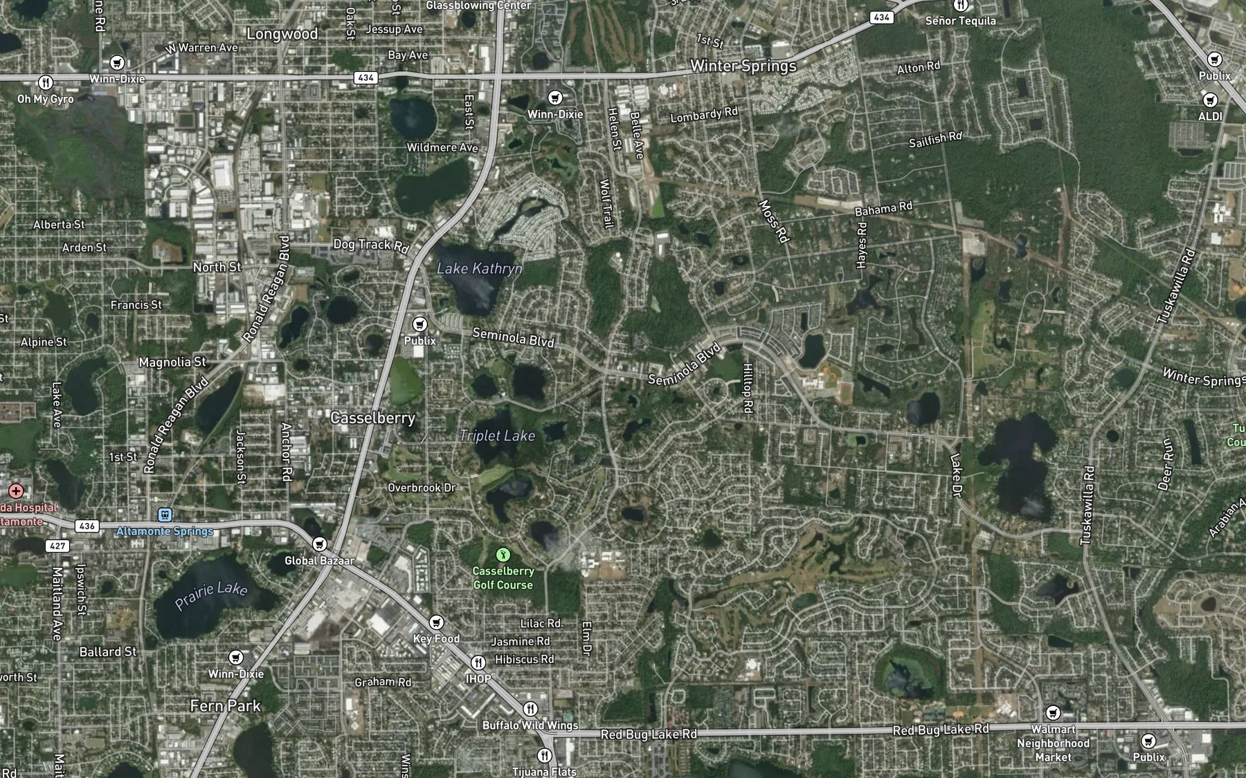 Satellite map of the Lake Annette