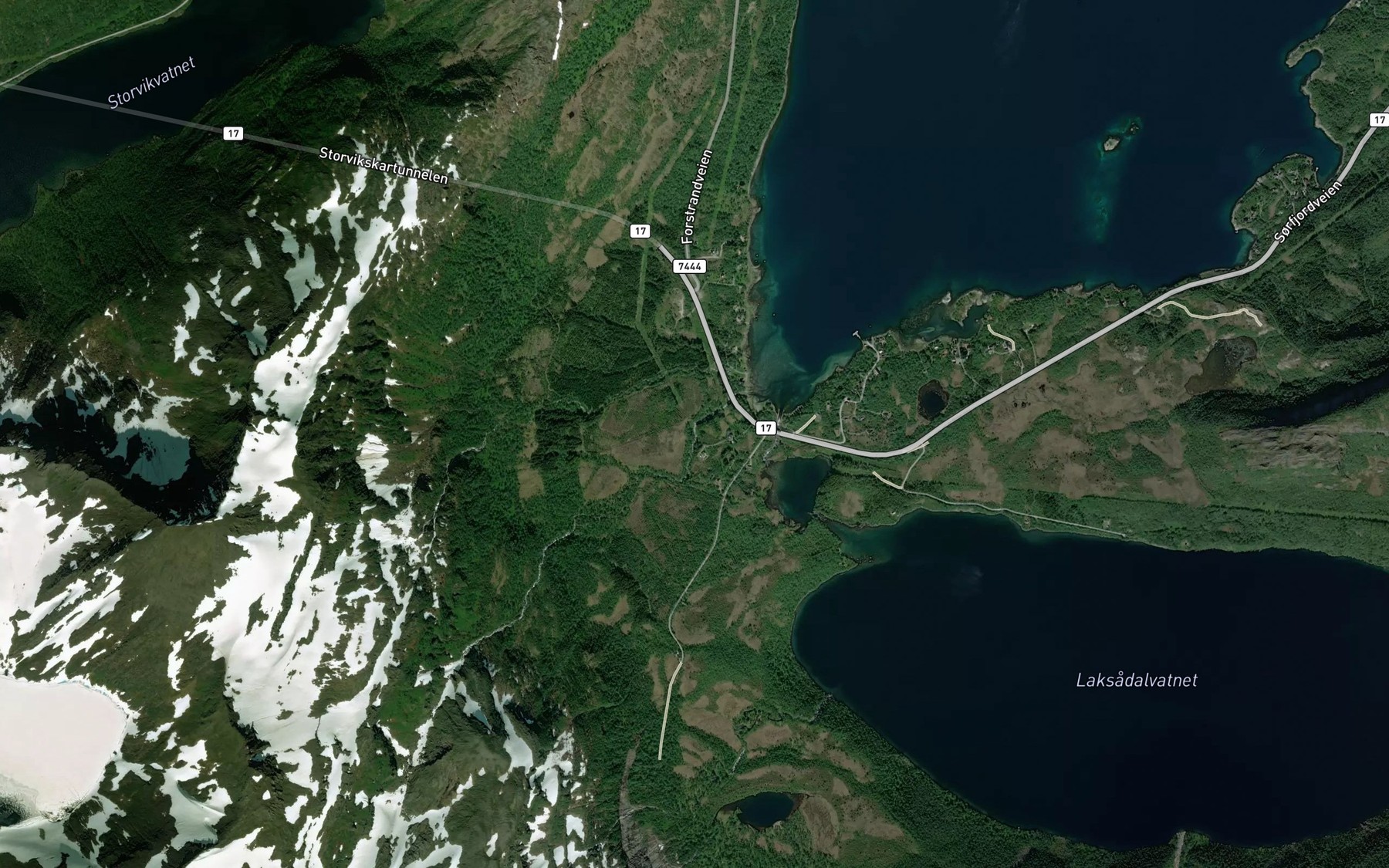 Satellite map of the Galtskarelva