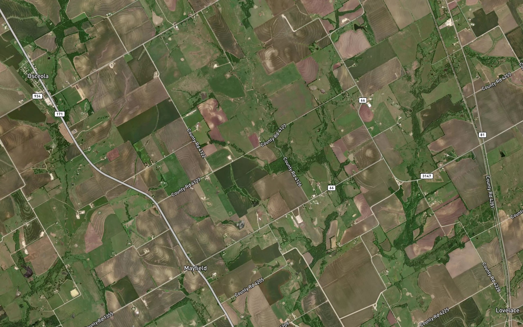 Satellite map of the Grade Stabilization Structure 102 Reservoir