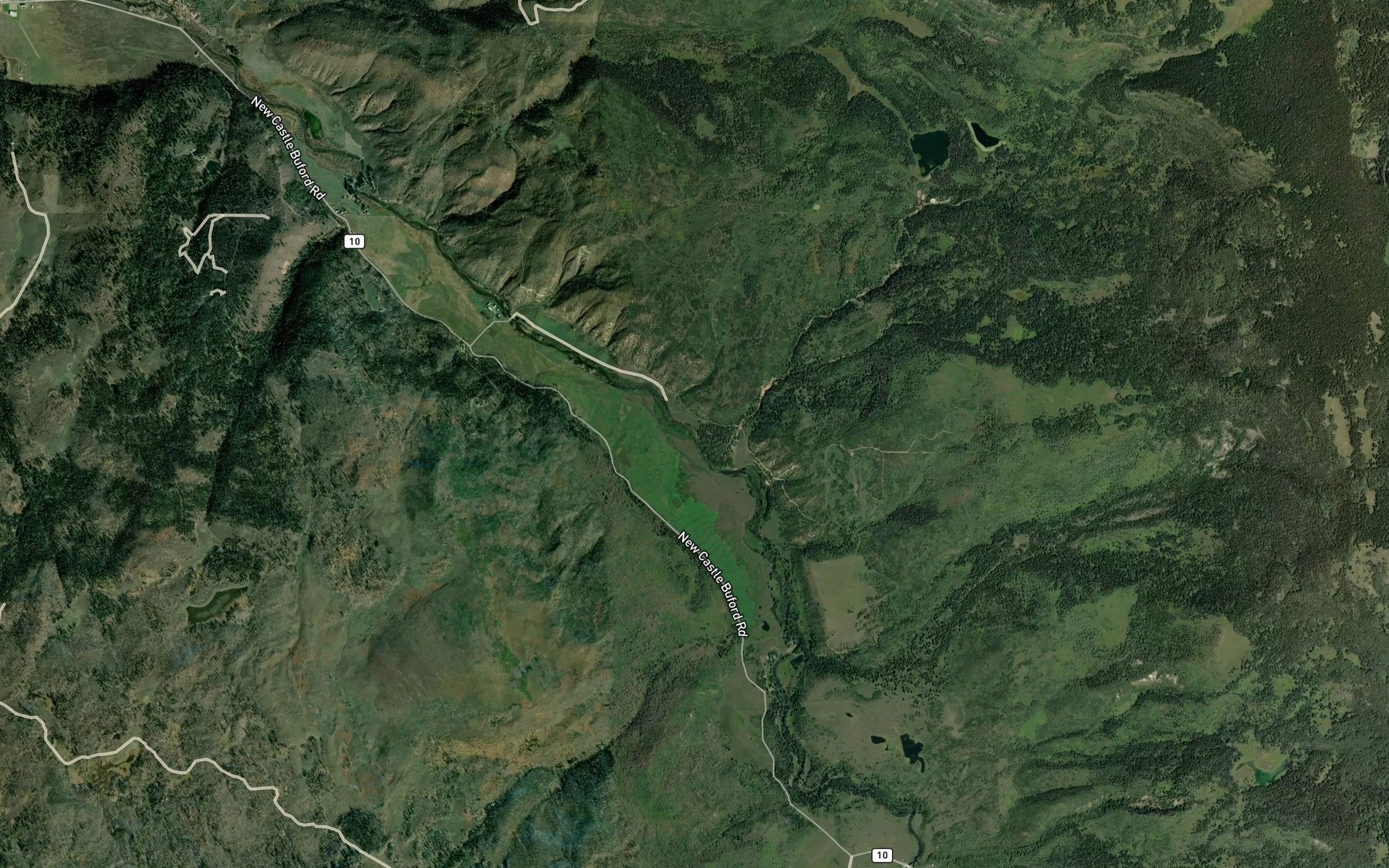 Satellite map of the Swede Creek