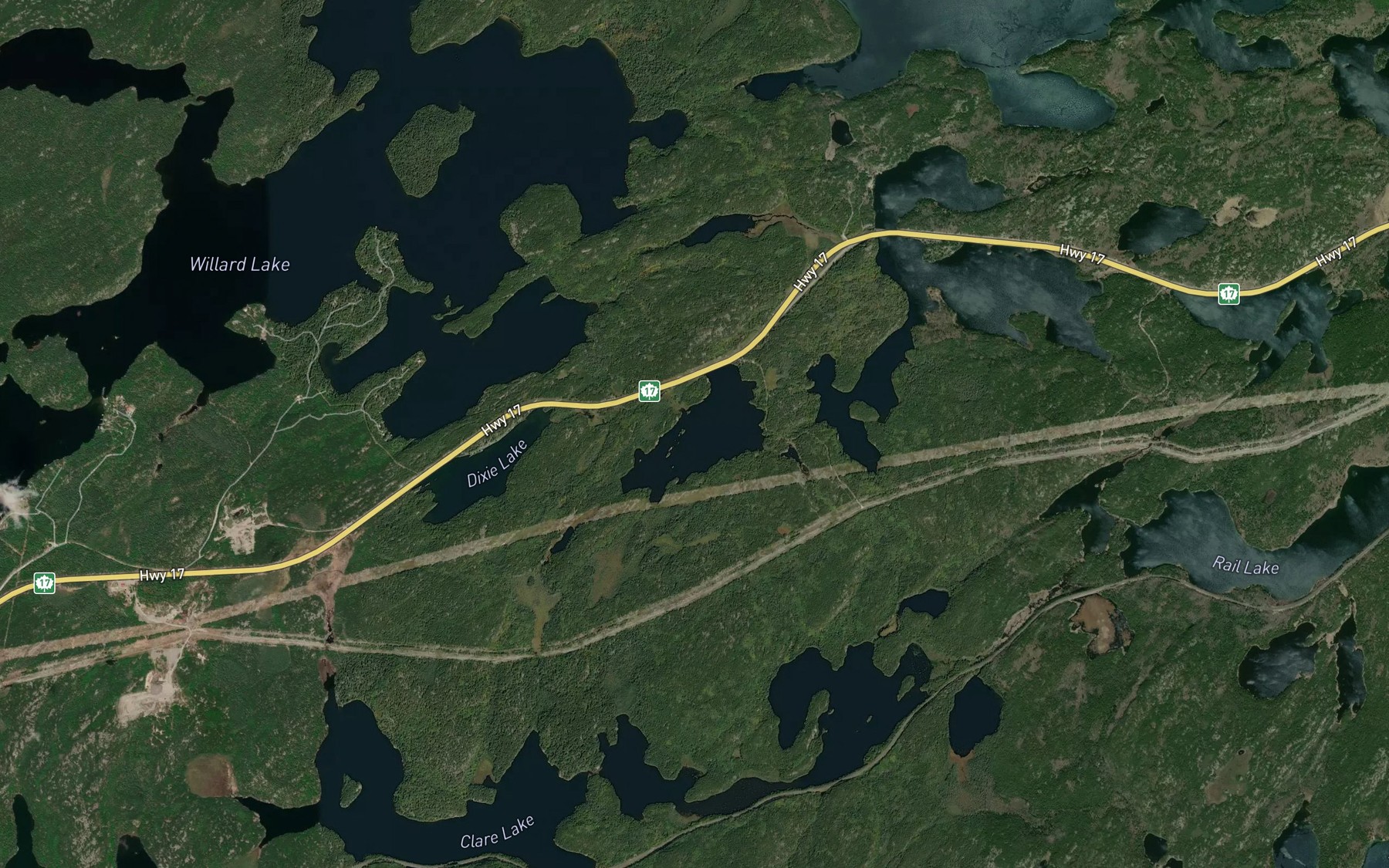Satellite map of the Island Lake