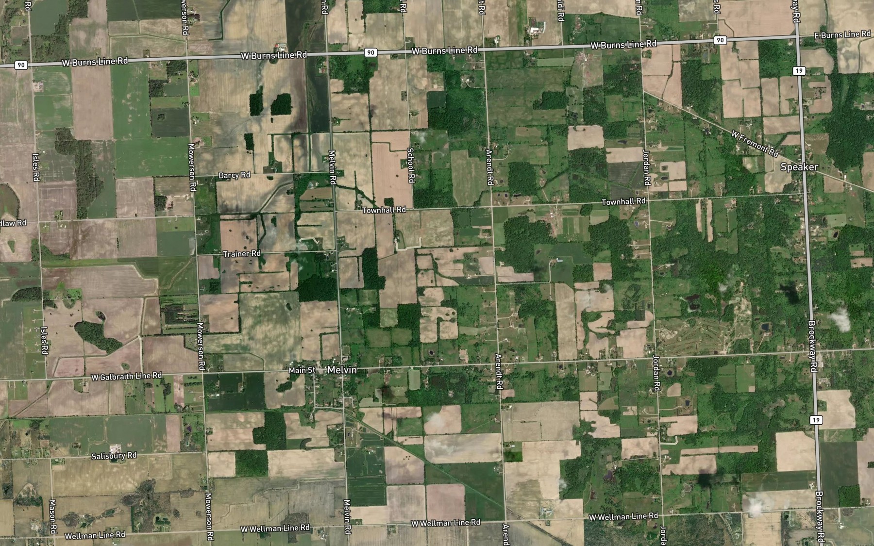 Satellite map of the Mullaney Drain