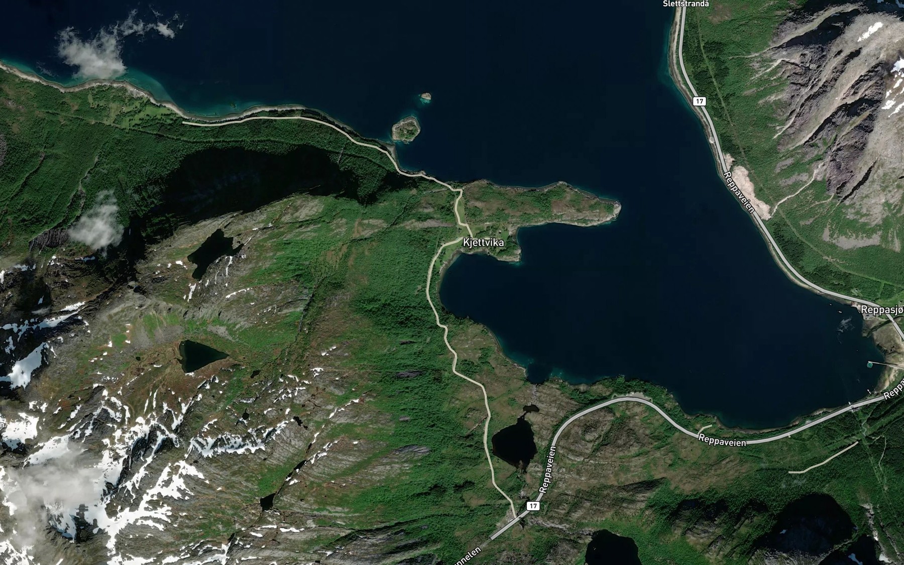 Satellite map of the Kjettvika