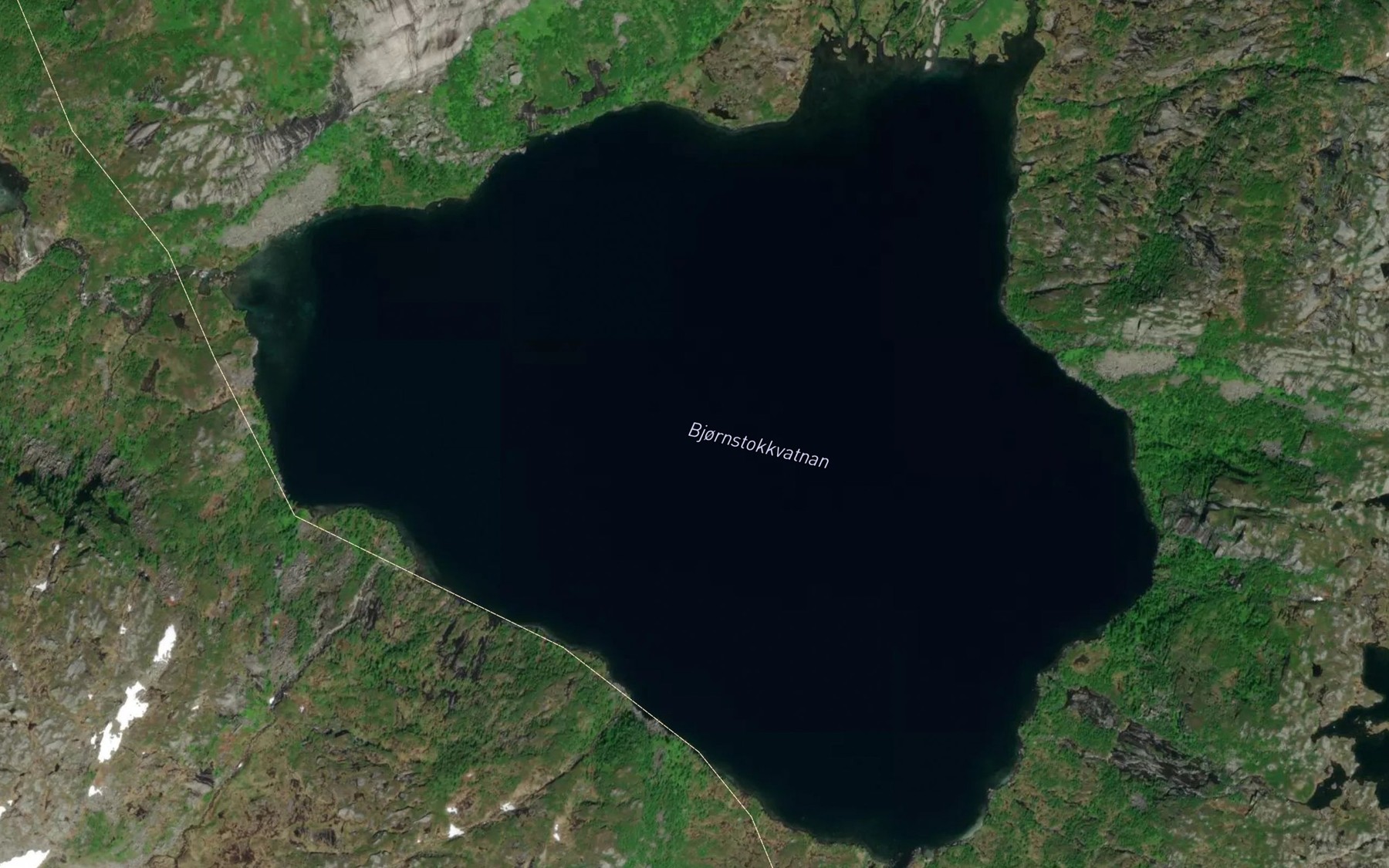 Satellite map of the Bjornstokkvatnan
