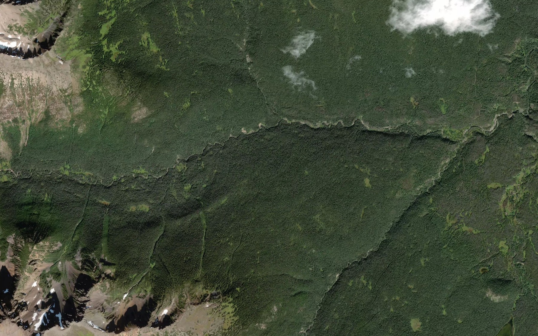 Satellite map of the Swan Creek
