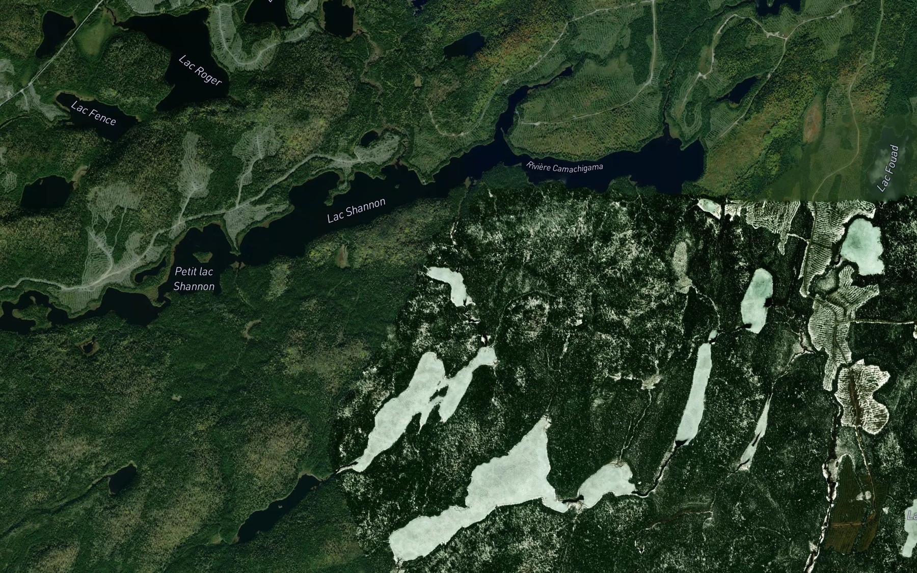 Satellite map of the Lac Mousseau