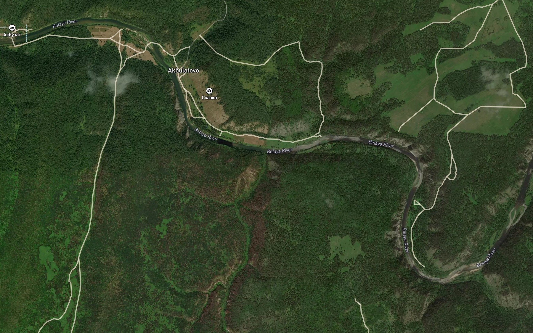 Satellite map of the Tyutyulena