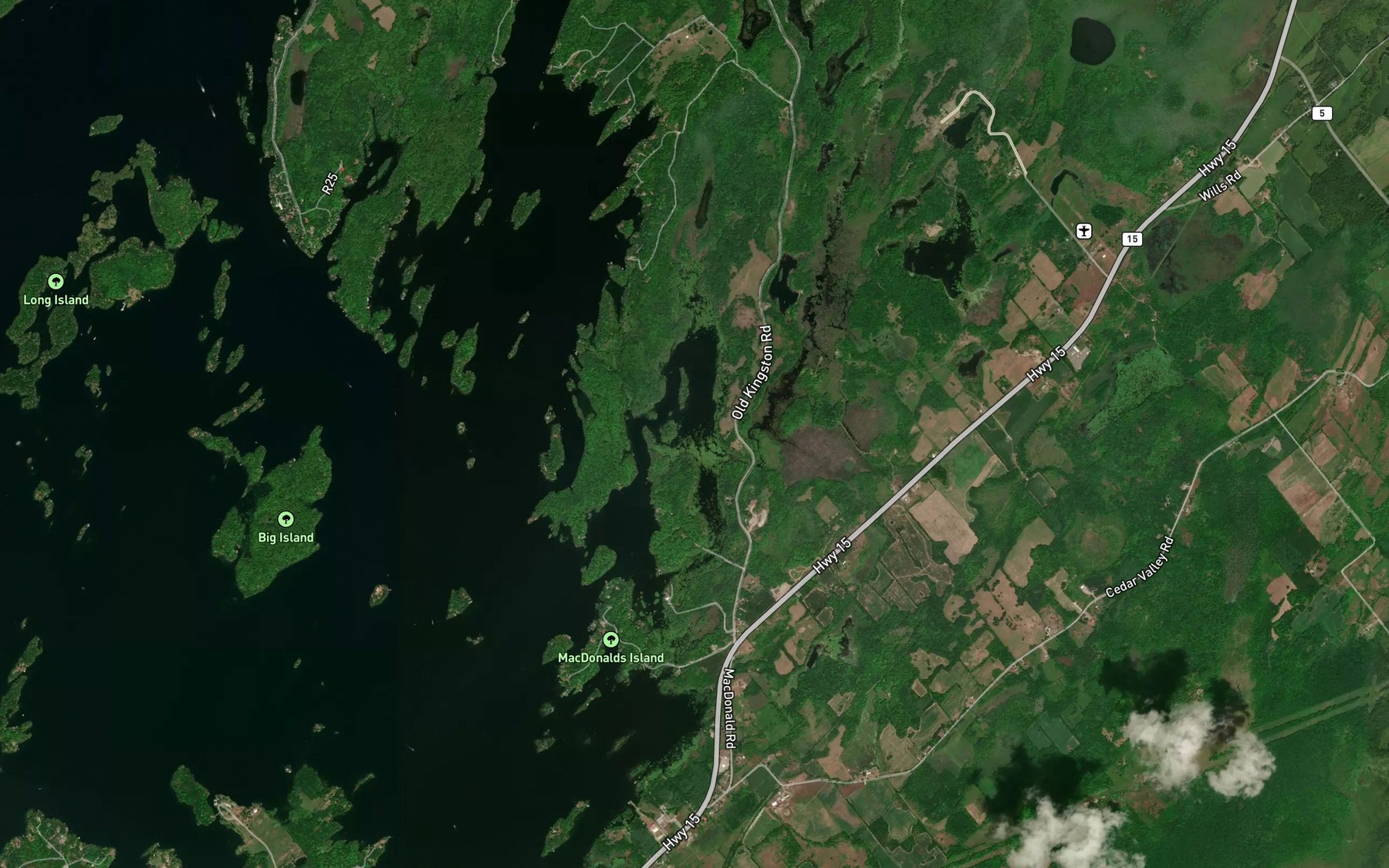 Satellite map of the Little Lake